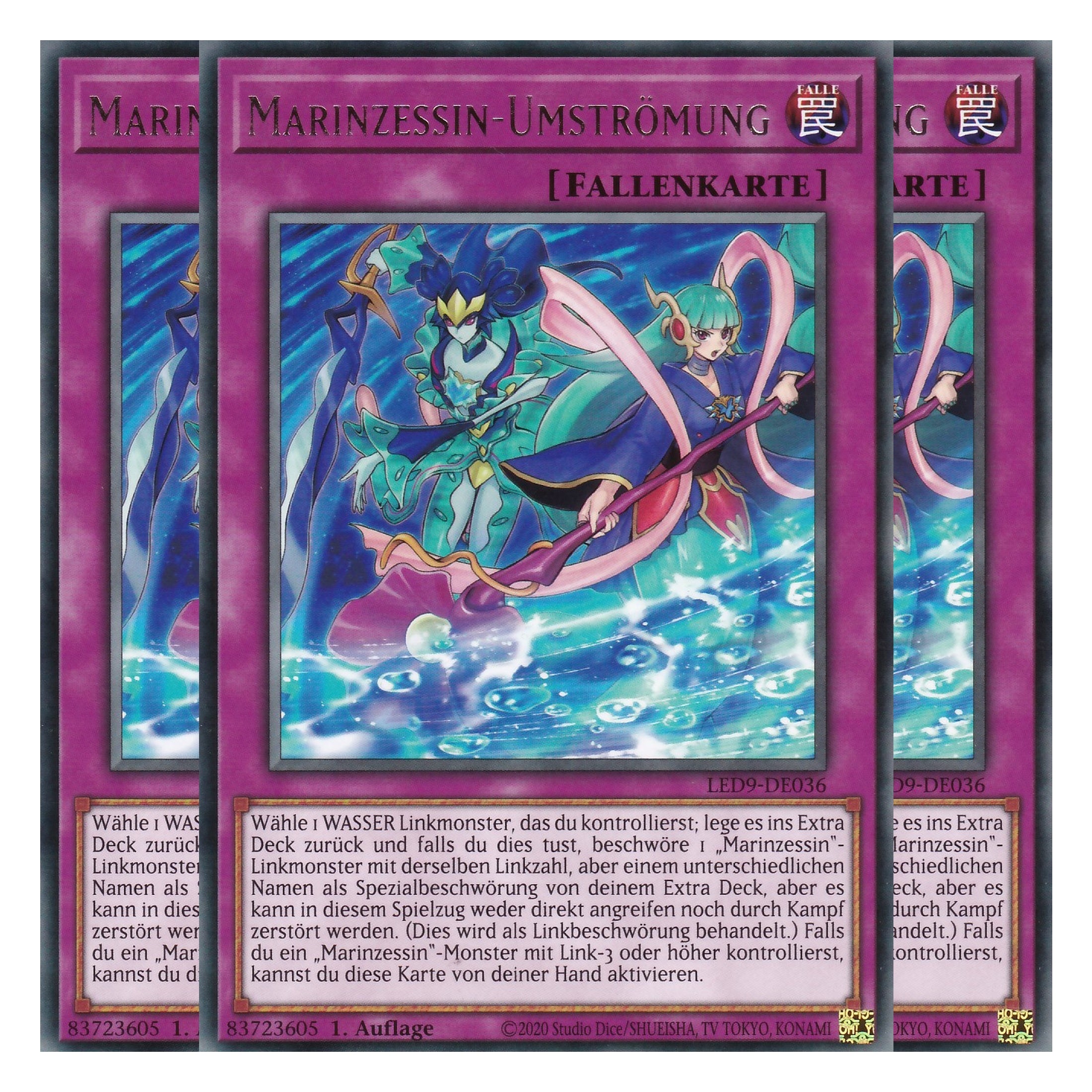 Marinzessin-Umströmung - LED9-DE036 - Rare - Deutsch - 1. Auflage - Legendary Duelists: Duels From the Deep - Playset (3 Kopien)