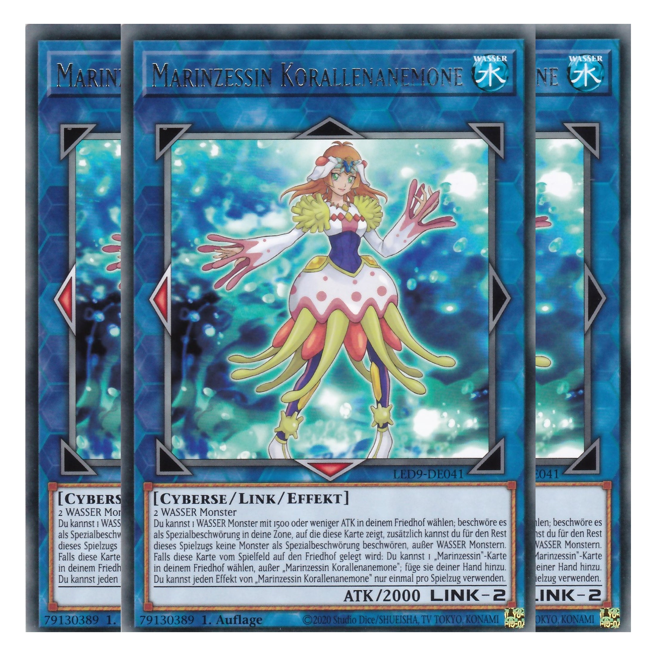 Marinzessin Korallenanemone - LED9-DE041 - Rare - Deutsch - 1. Auflage - Legendary Duelists: Duels From the Deep - Playset (3 Kopien)