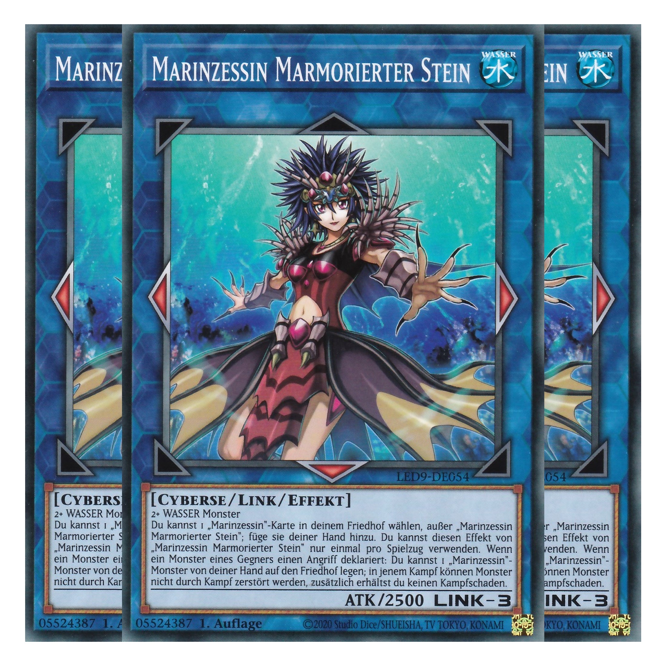 Marinzessin Marmorierter Stein - LED9-DE054 - Common - Deutsch - 1. Auflage - Legendary Duelists: Duels From the Deep - Playset (3 Kopien)