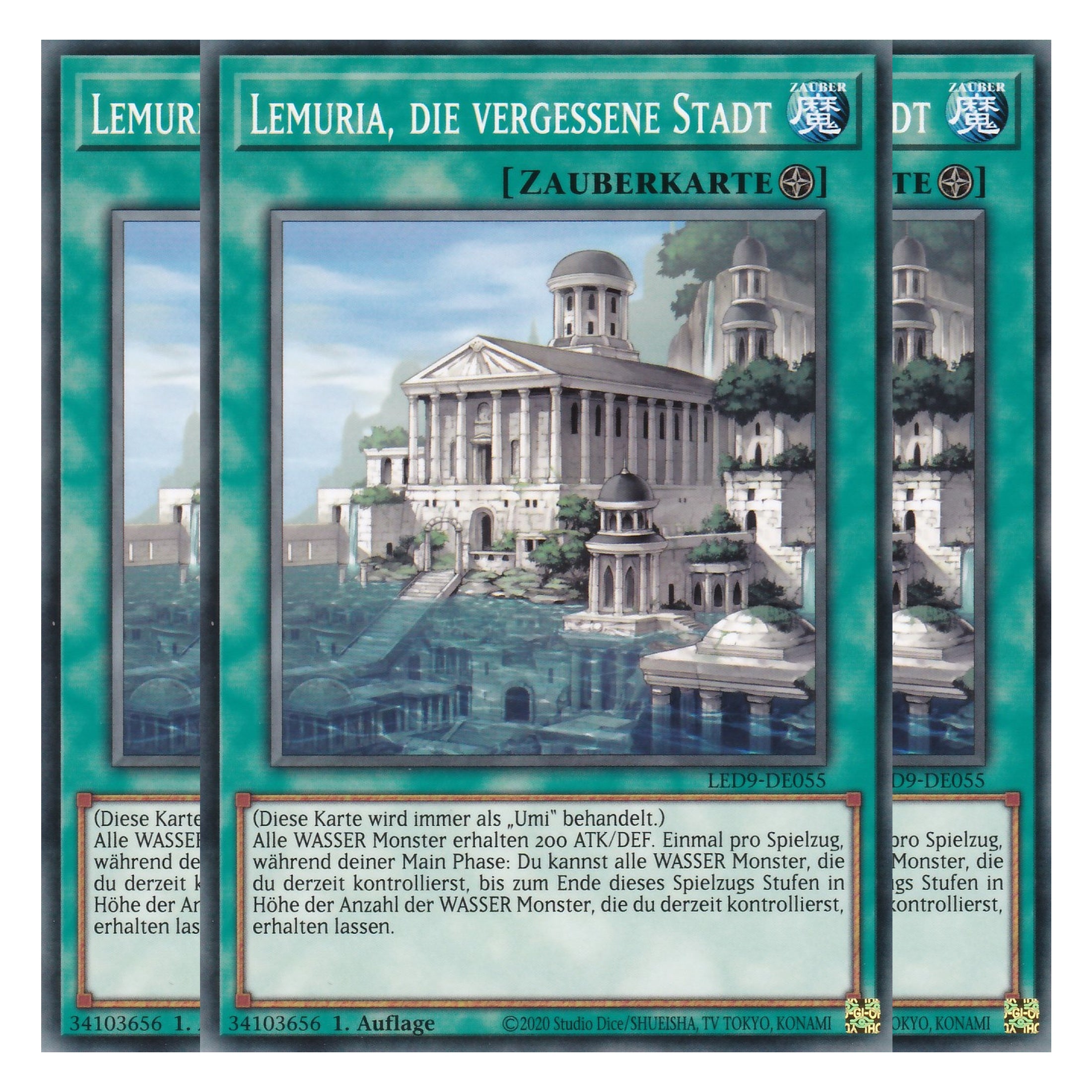 Lemuria, die vergessene Stadt - LED9-DE055 - Common - Deutsch - 1. Auflage - Legendary Duelists: Duels From the Deep - Playset (3 Kopien)