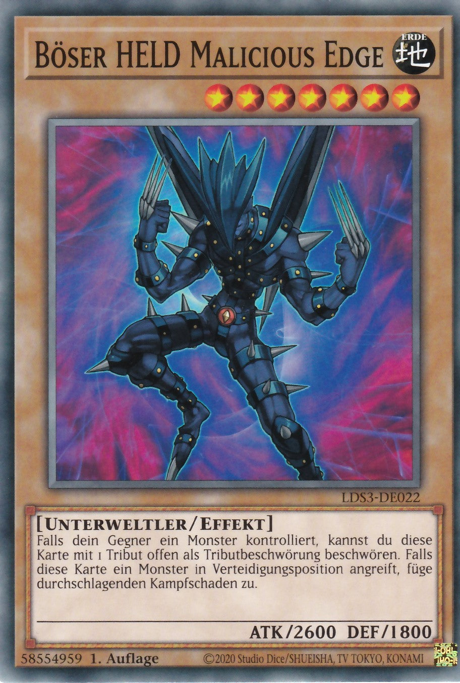 Böser HELD Malicious Edge - LDS3-DE022 - Common - Deutsch - 1. Auflage - Legendary Duelists: Season 3