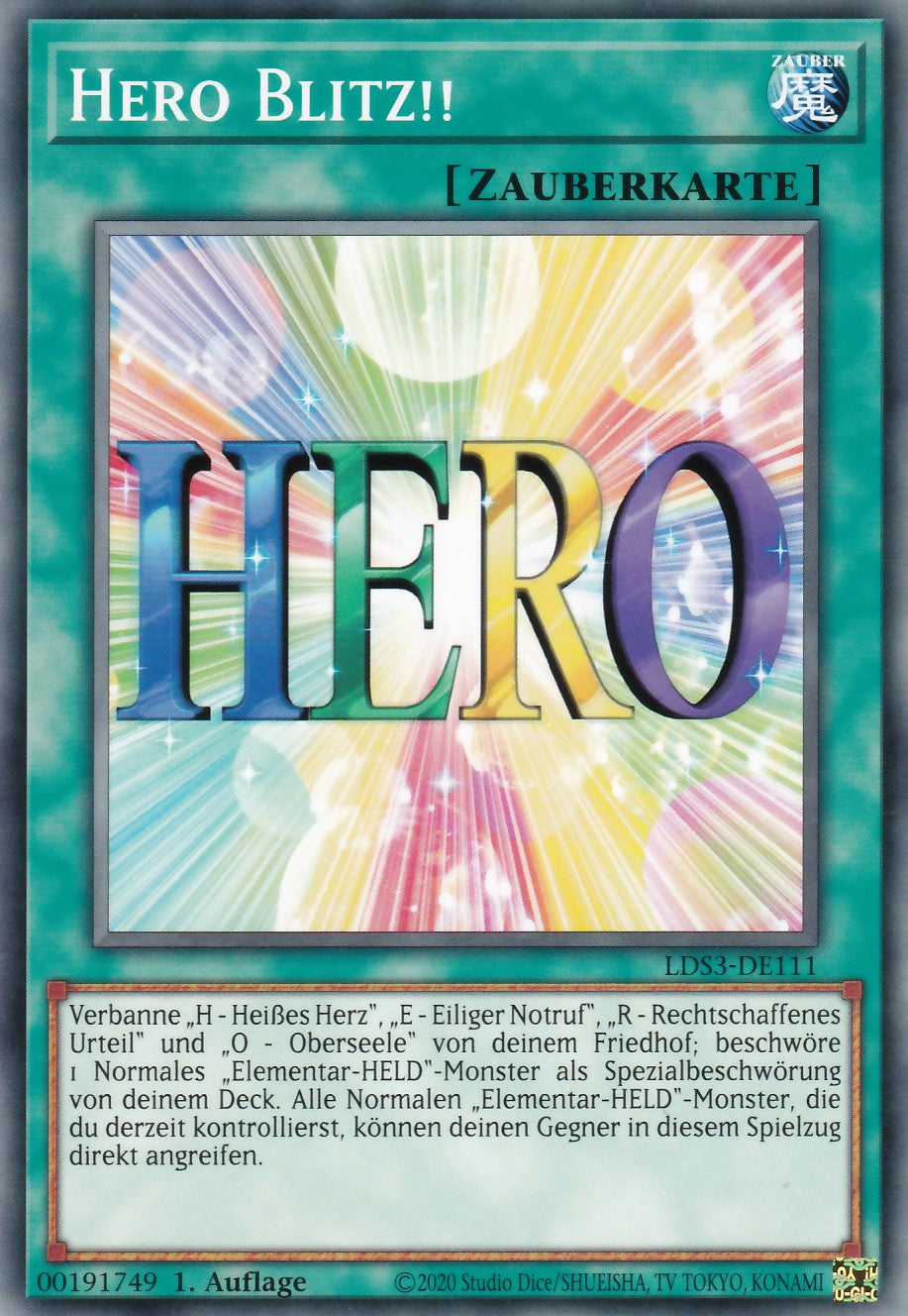 Hero Blitz!! - LDS3-DE111 - Common - Deutsch - 1. Auflage - Legendary Duelists: Season 3