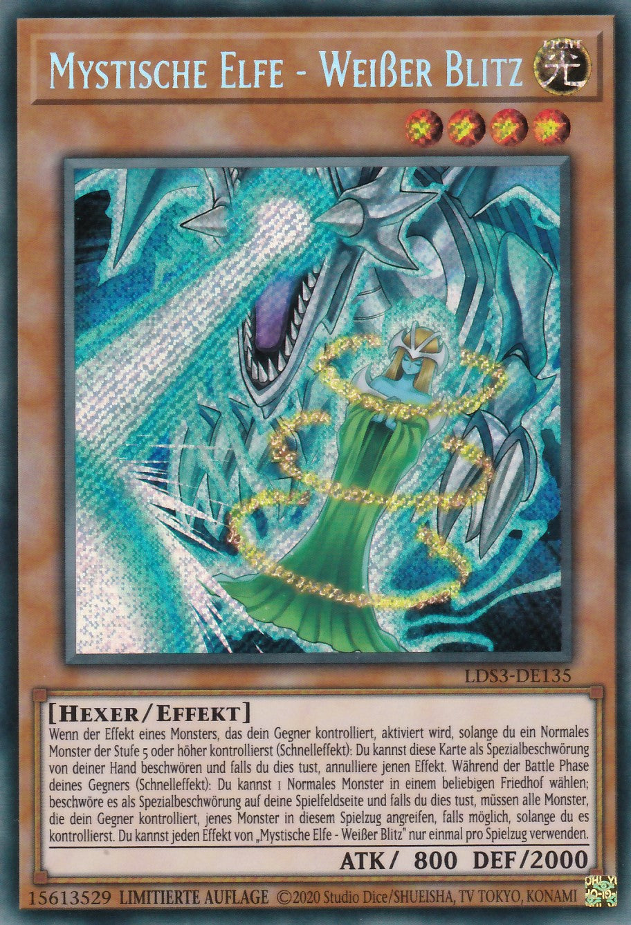 Mystische Elfe - Weißer Blitz - LDS3-DE135 - Secret Rare - Deutsch - 1. Auflage - Legendary Duelists: Season 3