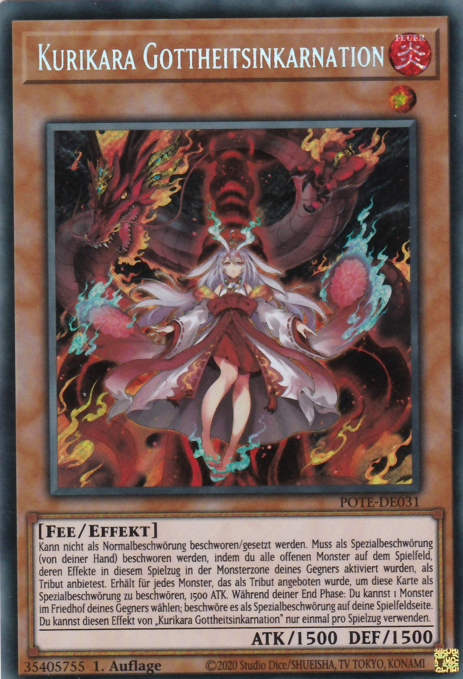 Kurikara Gottheitsinkarnation - POTE-DE031 - Secret Rare - Deutsch - 1. Auflage - Power of the Elements
