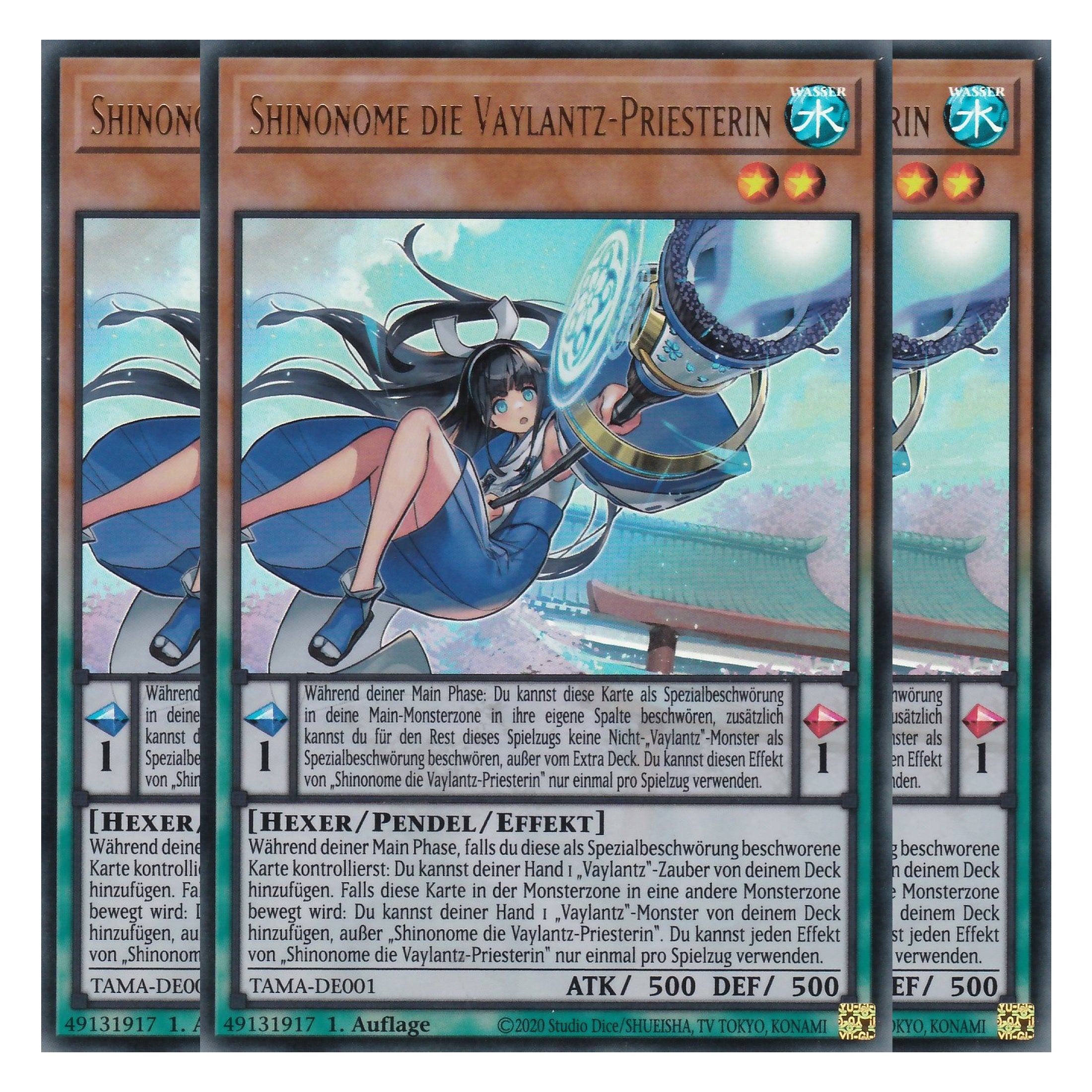Shinonome die Vaylantz-Priesterin - TAMA-DE001 - Ultra Rare - 1. Auflage - Deutsch - Tactical Masters - Yu-Gi-Oh! - Playset (3 Kopien)