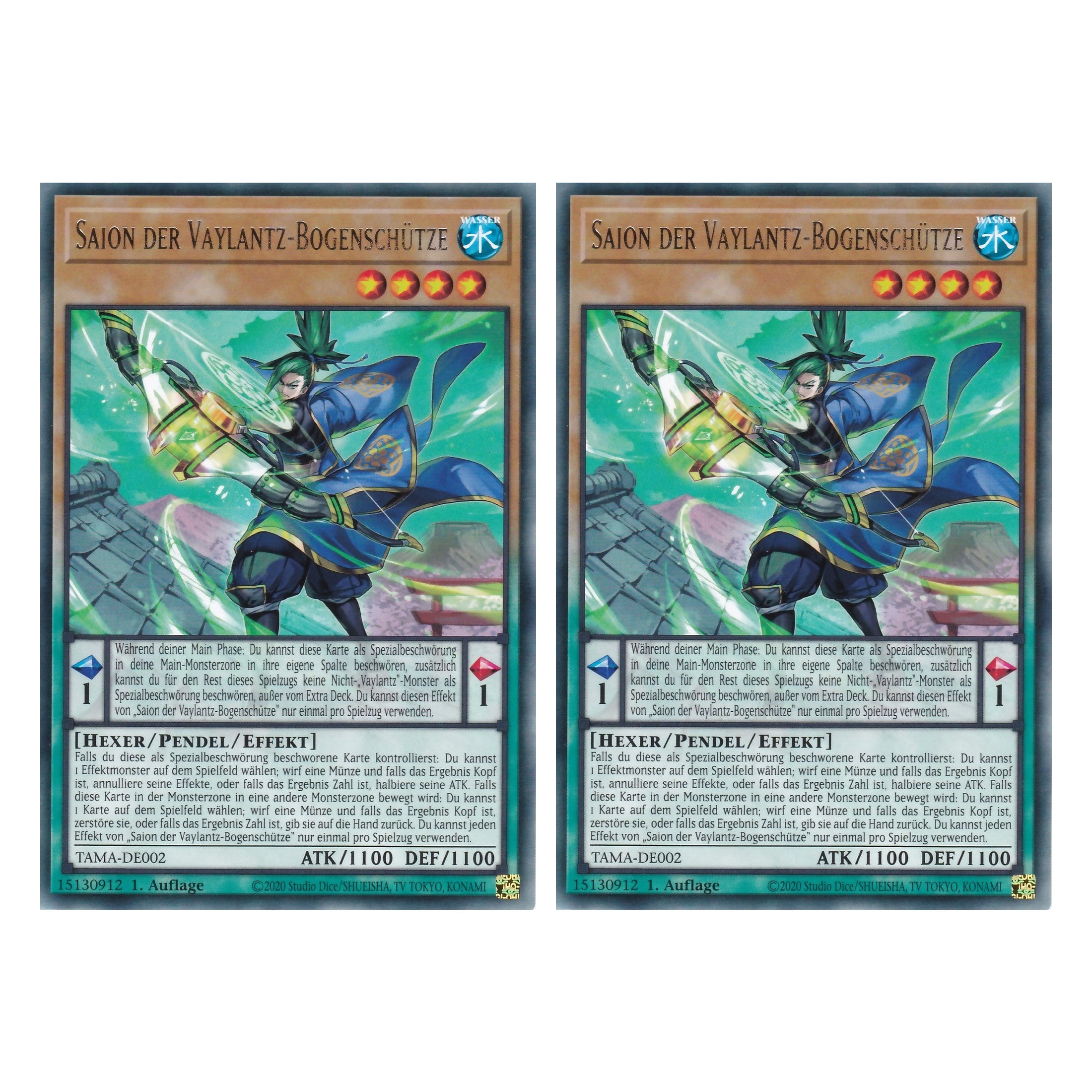 Saion der Vaylantz-Bogenschütze - TAMA-DE002 - Rare - 1. Auflage - Deutsch - Tactical Masters - Yu-Gi-Oh! - Duo Set (2 Stück)