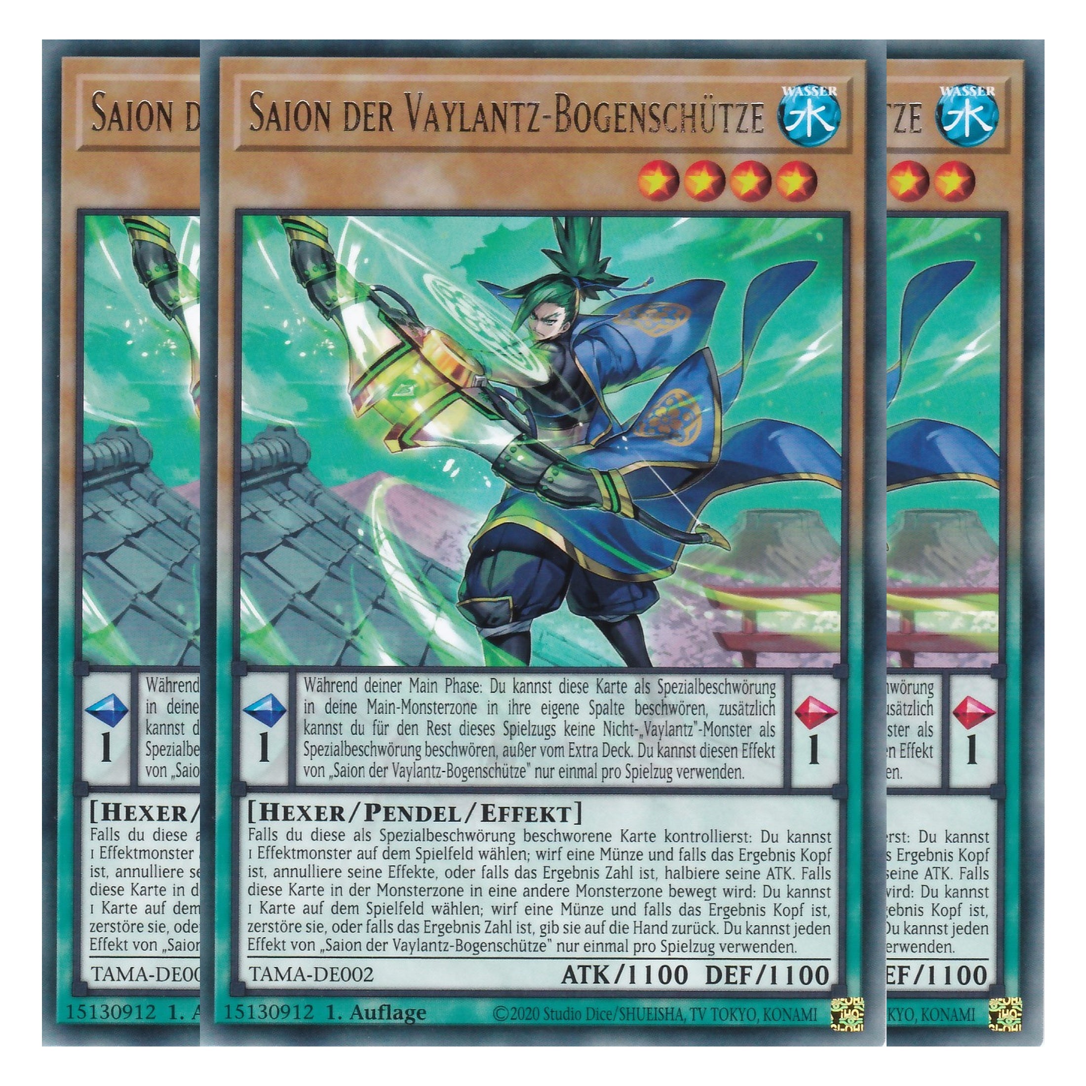 Saion der Vaylantz-Bogenschütze - TAMA-DE002 - Rare - 1. Auflage - Deutsch - Tactical Masters - Yu-Gi-Oh! - Playset (3 Kopien)