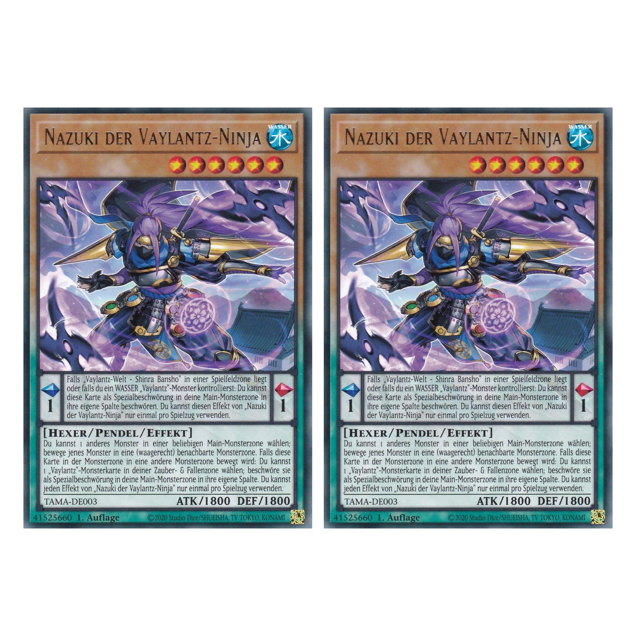 Nazuki der Vaylantz-Ninja - TAMA-DE003 - Rare - 1. Auflage - Deutsch - Tactical Masters - Yu-Gi-Oh! - Duo Set (2 Stück)