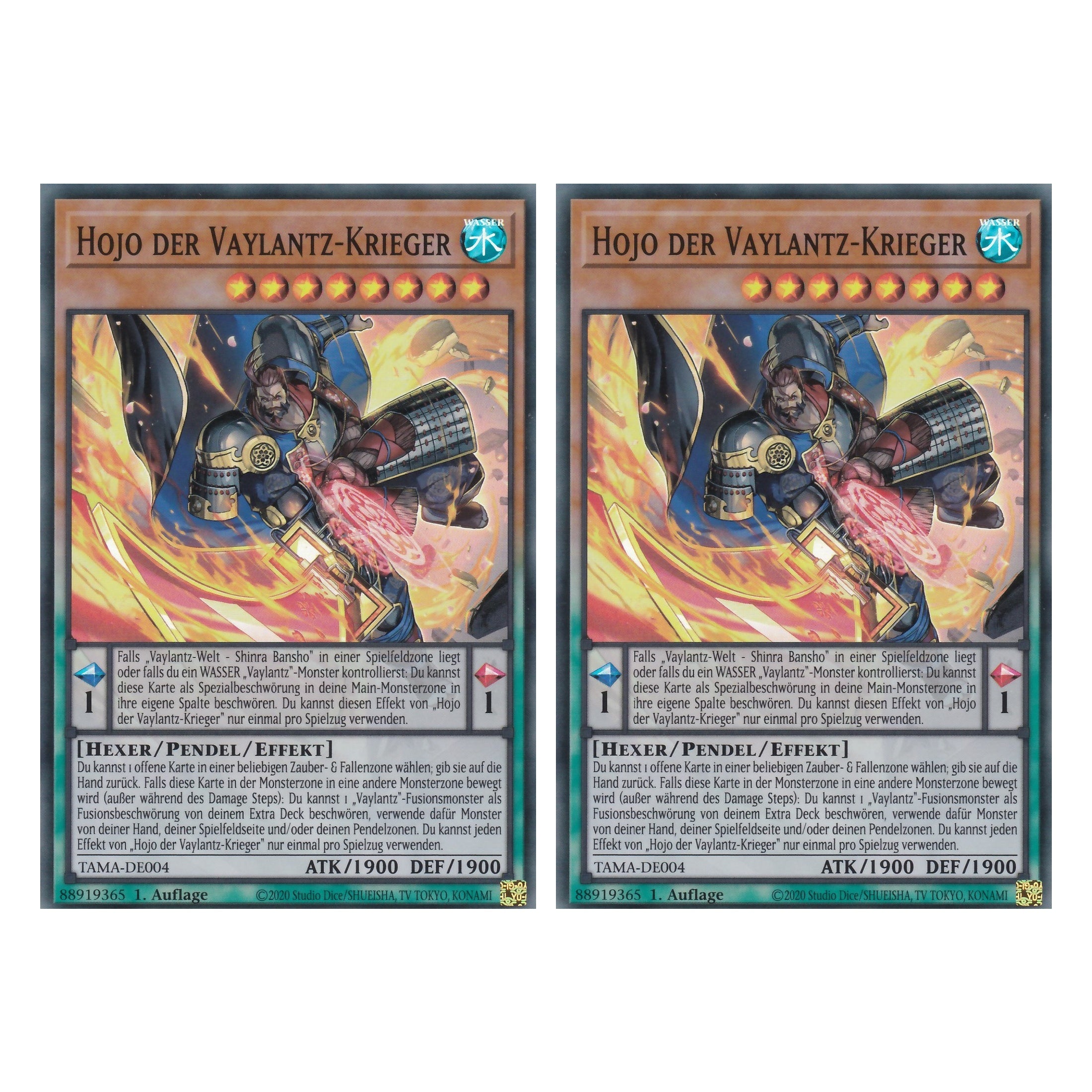 Hojo der Vaylantz-Krieger - TAMA-DE004 - Super Rare - 1. Auflage - Deutsch - Tactical Masters - Yu-Gi-Oh! - Duo Set (2 Stück)