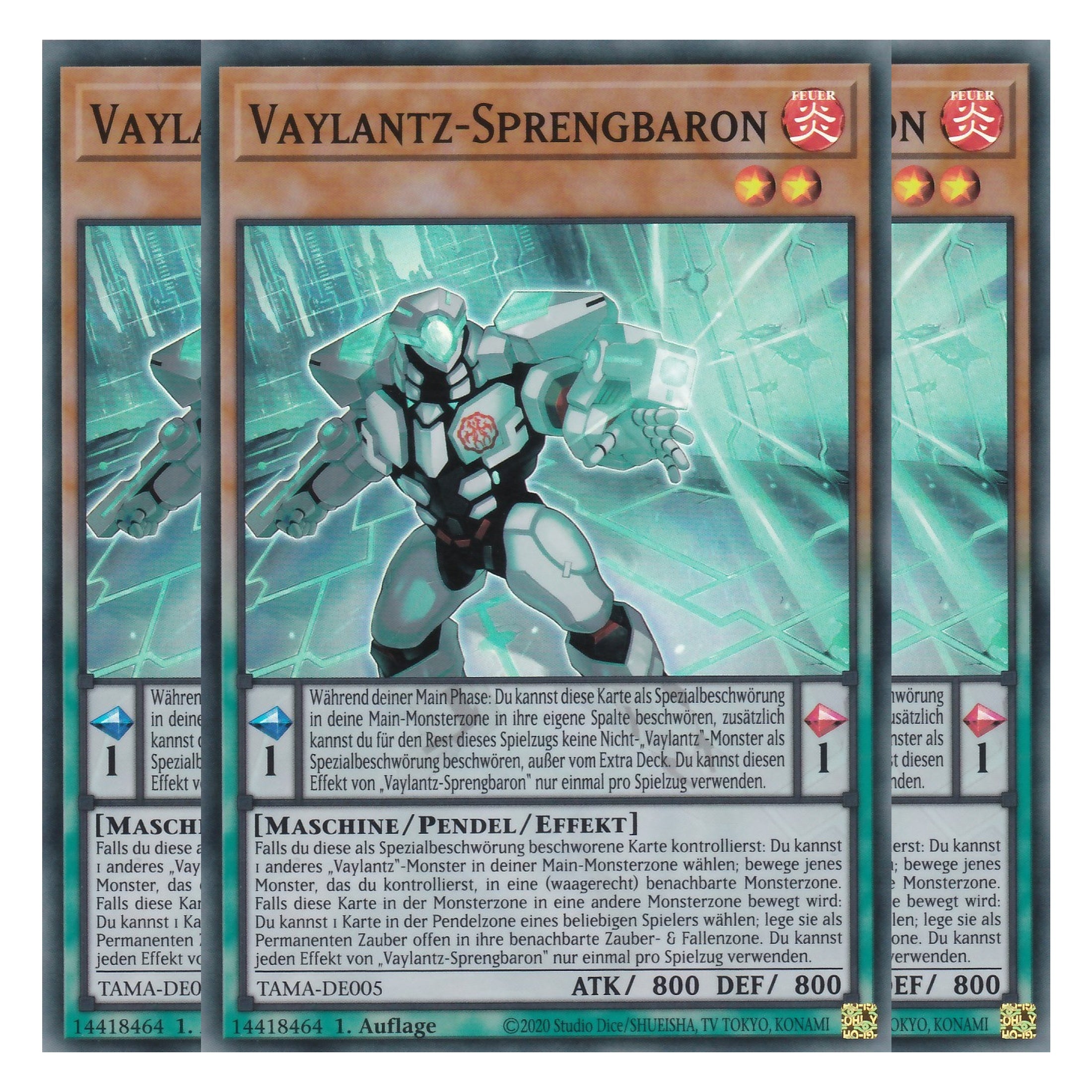 Vaylantz-Sprengbaron - TAMA-DE005 - Super Rare - 1. Auflage - Deutsch - Tactical Masters - Yu-Gi-Oh! - Playset (3 Kopien)