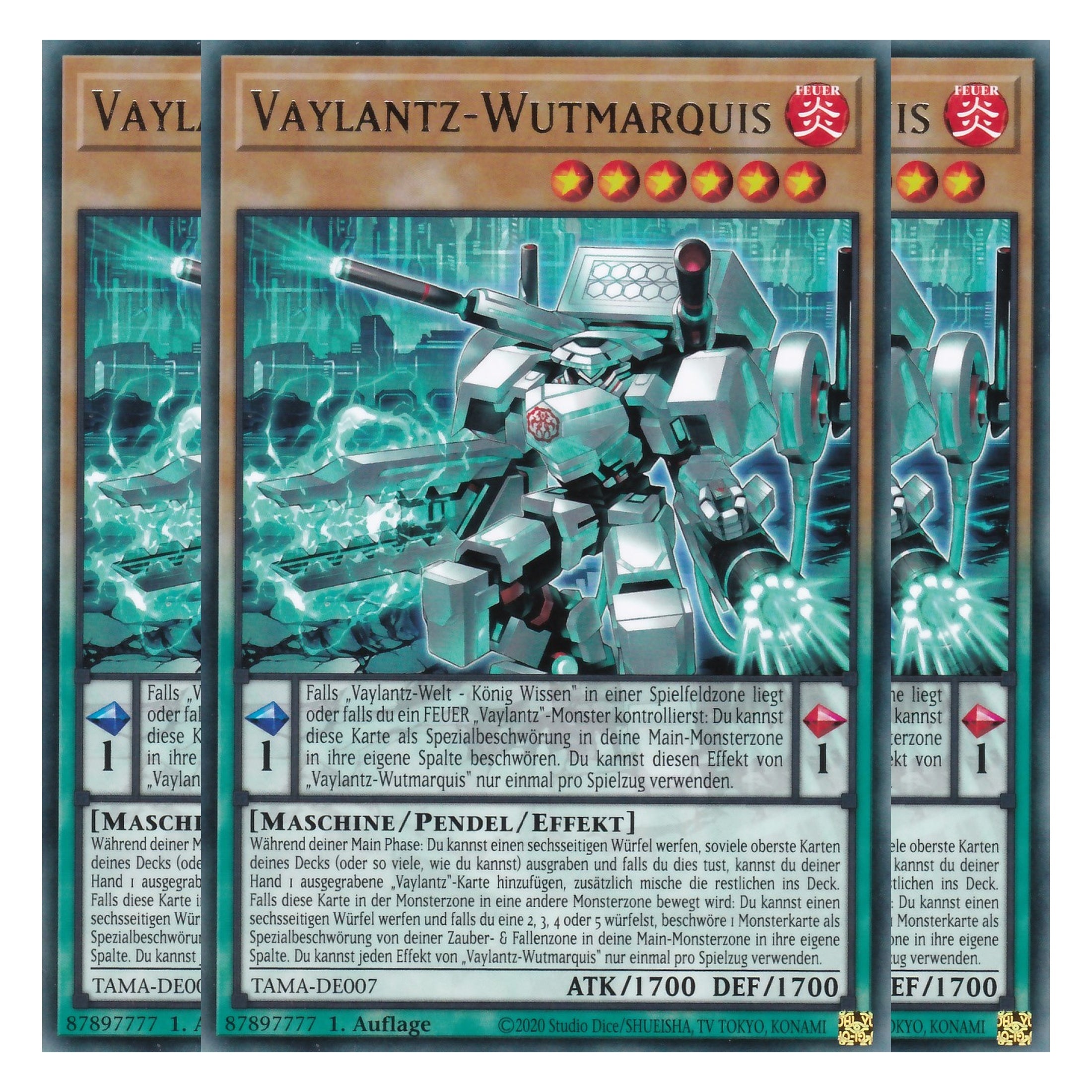Vaylantz-Wutmarquis - TAMA-DE007 - Rare - 1. Auflage - Deutsch - Tactical Masters - Yu-Gi-Oh! - Playset (3 Kopien)