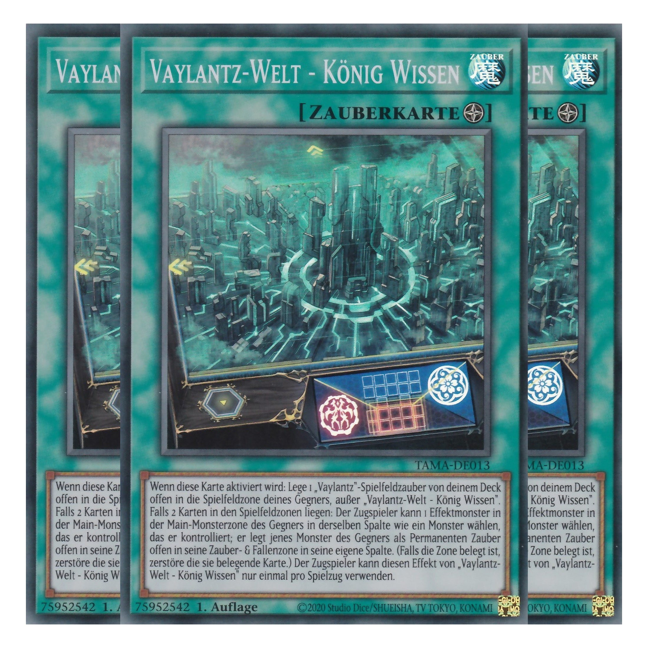 Vaylantz-Welt - König Wissen - TAMA-DE013 - Super Rare - 1. Auflage - Deutsch - Tactical Masters - Yu-Gi-Oh! - Playset (3 Kopien)