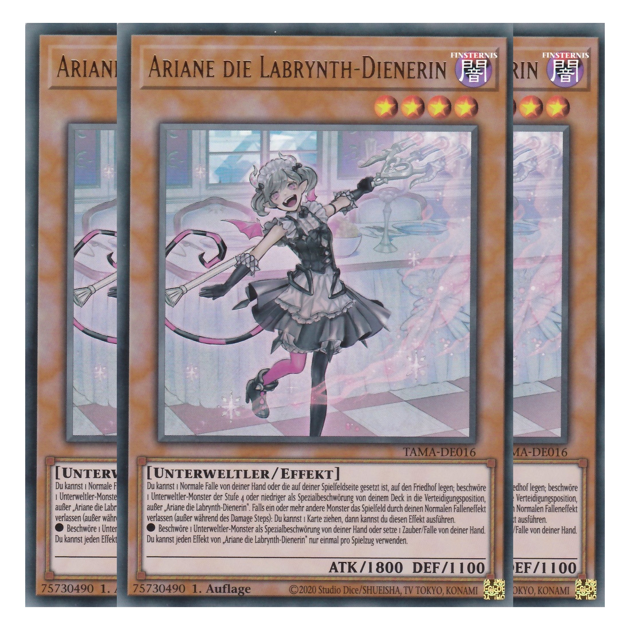 Ariane die Labrynth-Dienerin - TAMA-DE016 - Ultra Rare - 1. Auflage - Deutsch - Tactical Masters - Yu-Gi-Oh! - Playset (3 Kopien)
