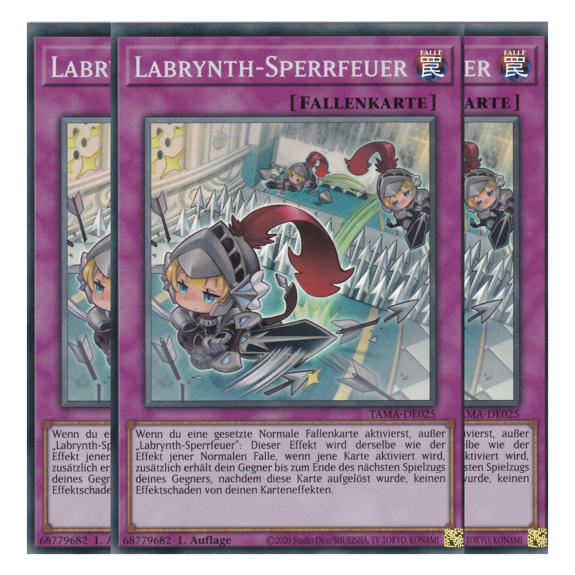 Labrynth-Sperrfeuer - TAMA-DE025 - Super Rare - 1. Auflage - Deutsch - Tactical Masters - Yu-Gi-Oh! - Playset (3 Kopien)