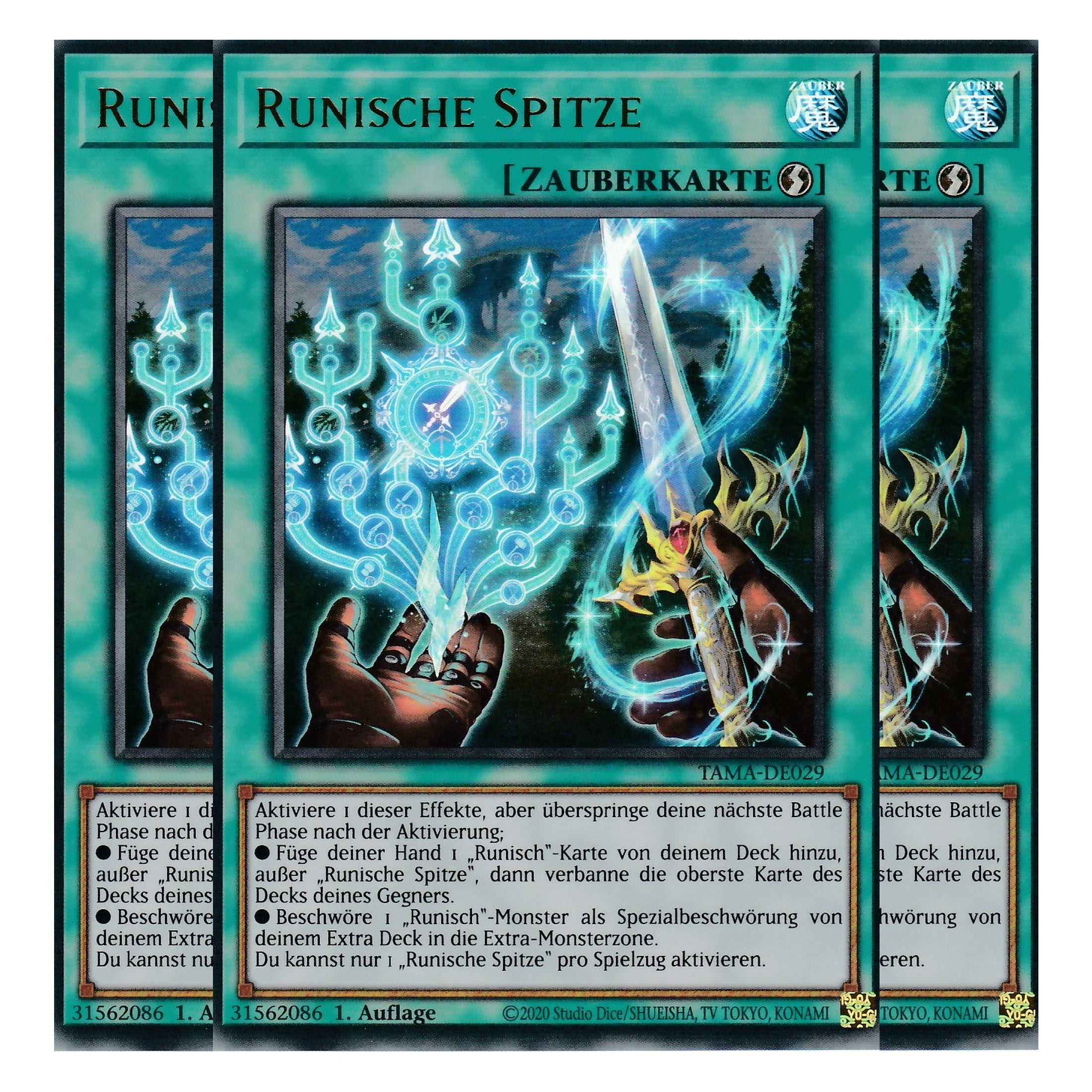 Runische Spitze - TAMA-DE029 - Ultra Rare - 1. Auflage - Deutsch - Tactical Masters - Yu-Gi-Oh! - Playset (3 Kopien)