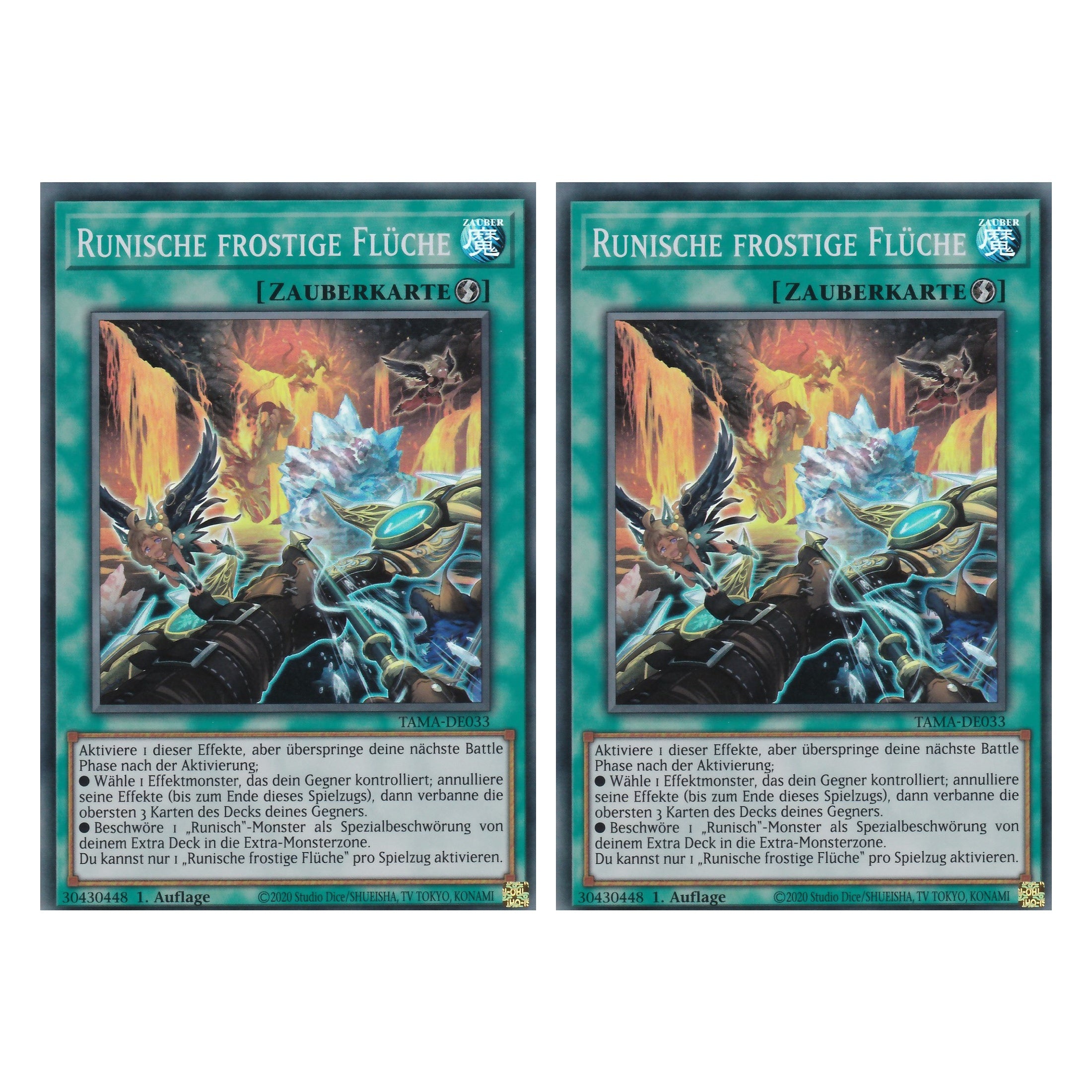 Runische frostige Flüche - TAMA-DE033 - Super Rare - 1. Auflage - Deutsch - Tactical Masters - Yu-Gi-Oh! - Duo Set (2 Stück)