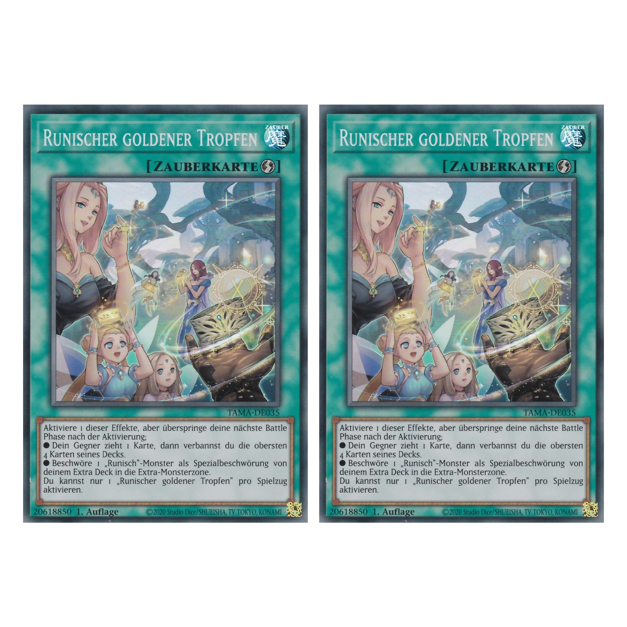 Runischer goldener Tropfen - TAMA-DE035 - Super Rare - 1. Auflage - Deutsch - Tactical Masters - Yu-Gi-Oh! - Duo Set (2 Stück)