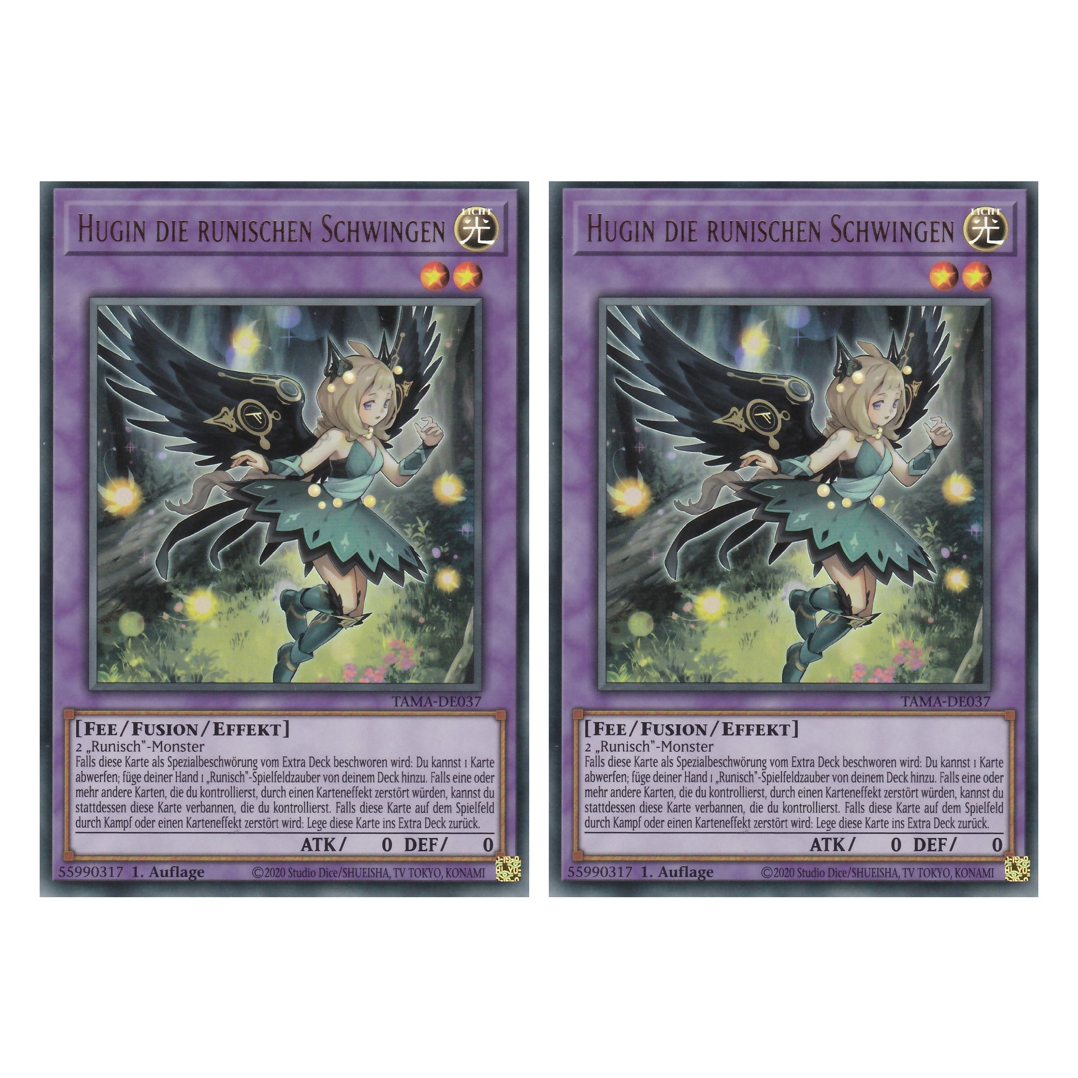 Hugin die runischen Schwingen - TAMA-DE037 - Ultra Rare - 1. Auflage - Deutsch - Tactical Masters - Yu-Gi-Oh! - Duo Set (2 Stück)