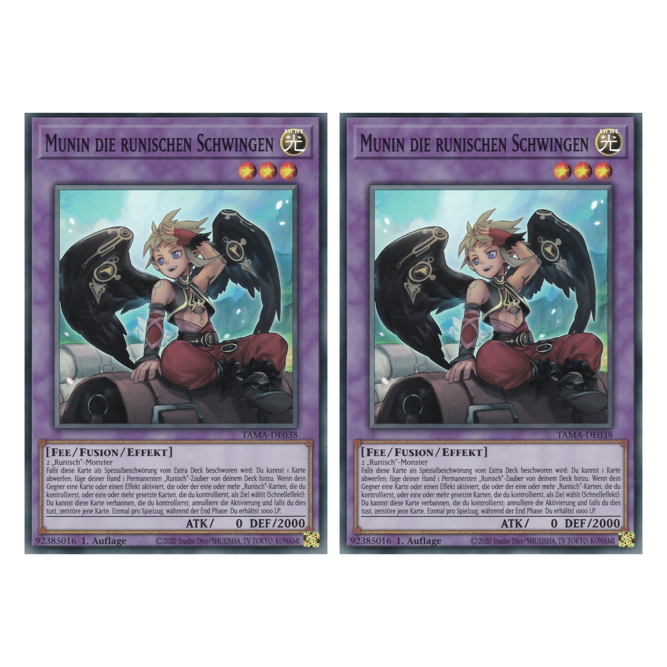 Munin die runischen Schwingen - TAMA-DE038 - Super Rare - 1. Auflage - Deutsch - Tactical Masters - Yu-Gi-Oh! - Duo Set (2 Stück)