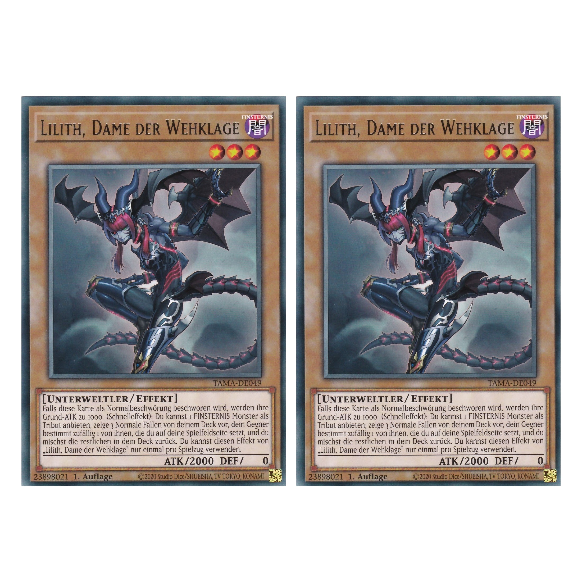 Lilith, Dame der Wehklage - TAMA-DE049 - Rare - 1. Auflage - Deutsch - Tactical Masters - Yu-Gi-Oh! - Duo Set (2 Stück)