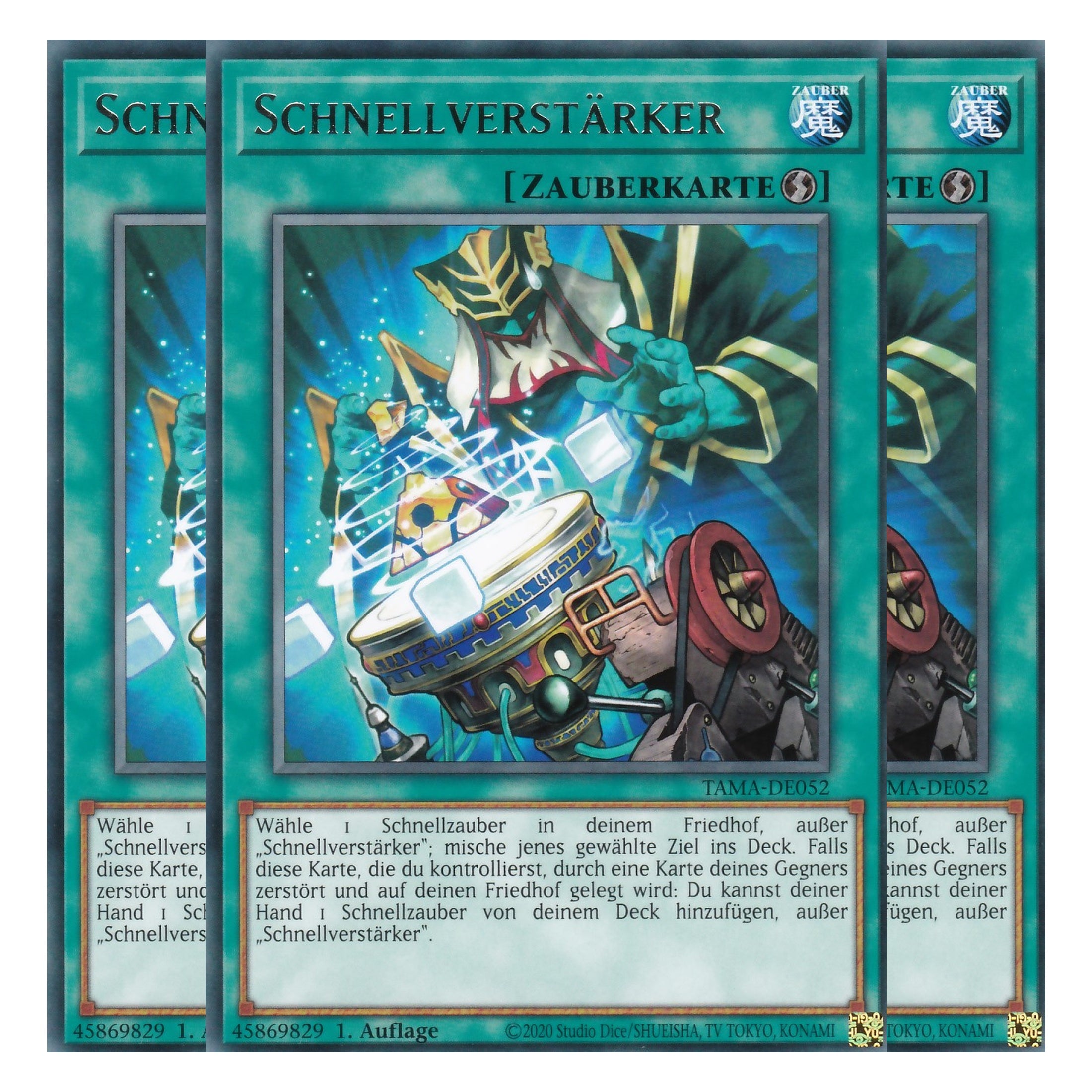 Schnellverstärker - TAMA-DE052 - Rare - 1. Auflage - Deutsch - Tactical Masters - Yu-Gi-Oh! - Playset (3 Kopien)