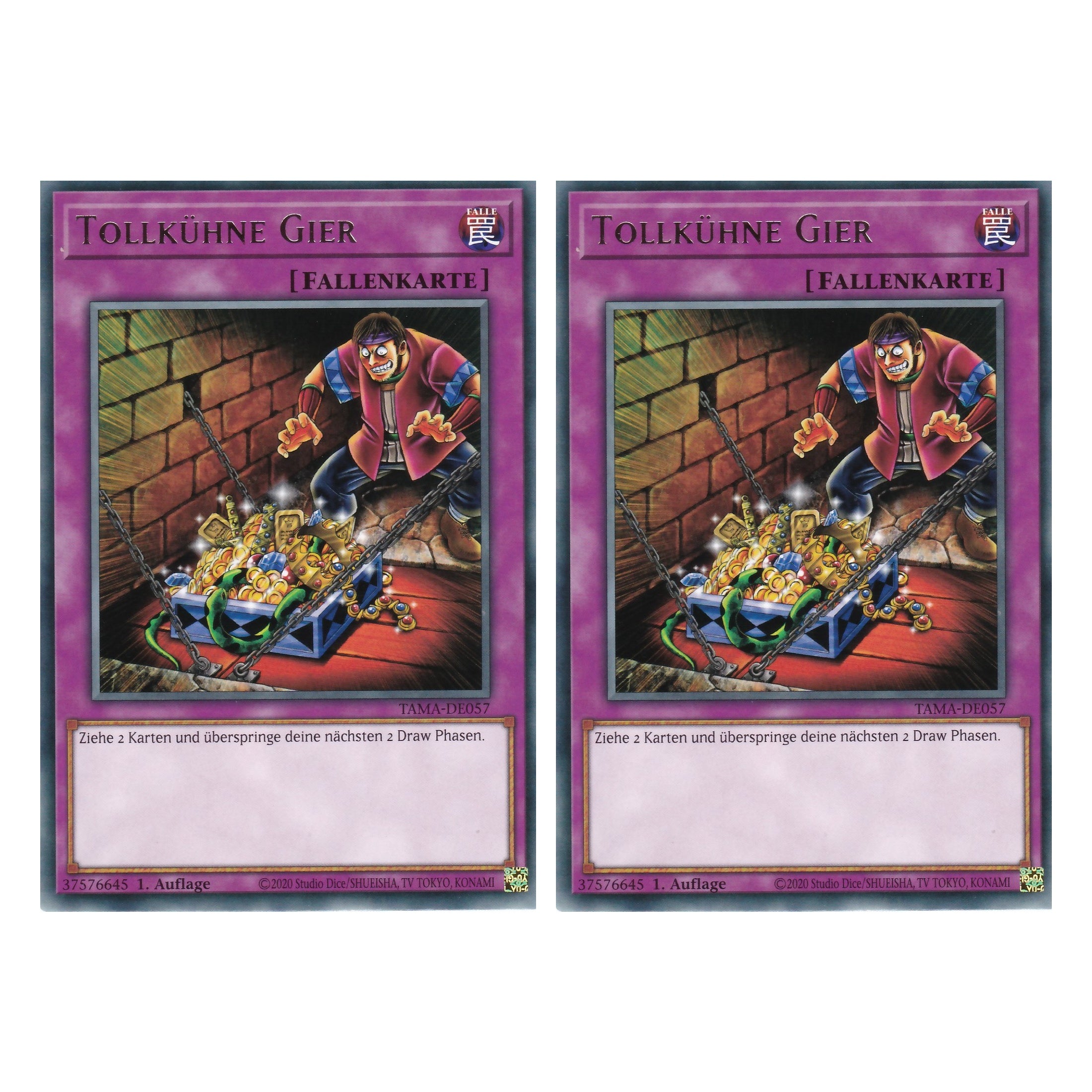 Tollkühne Gier - TAMA-DE057 - Rare - 1. Auflage - Deutsch - Tactical Masters - Yu-Gi-Oh! - Duo Set (2 Stück)