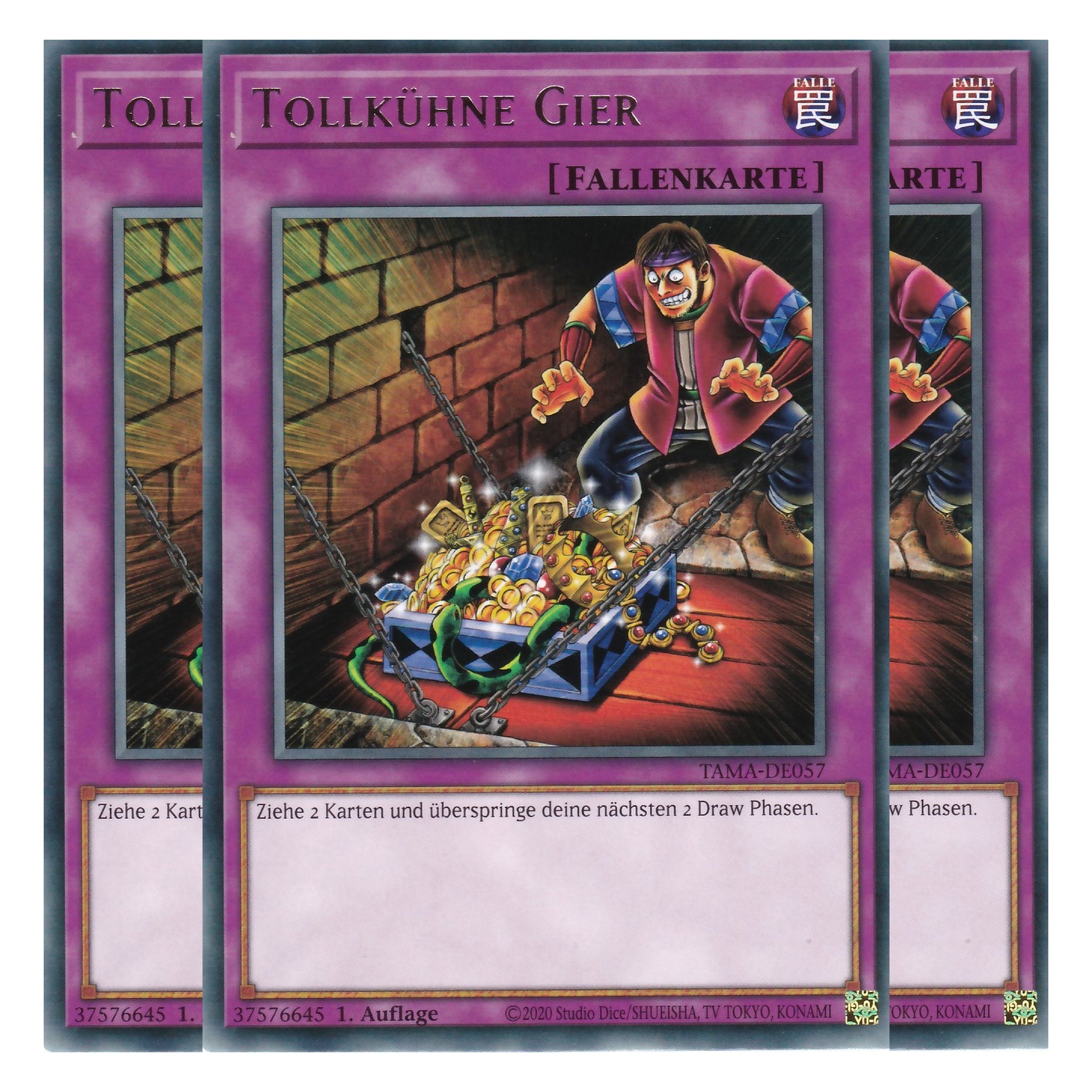Tollkühne Gier - TAMA-DE057 - Rare - 1. Auflage - Deutsch - Tactical Masters - Yu-Gi-Oh! - Playset (3 Kopien)