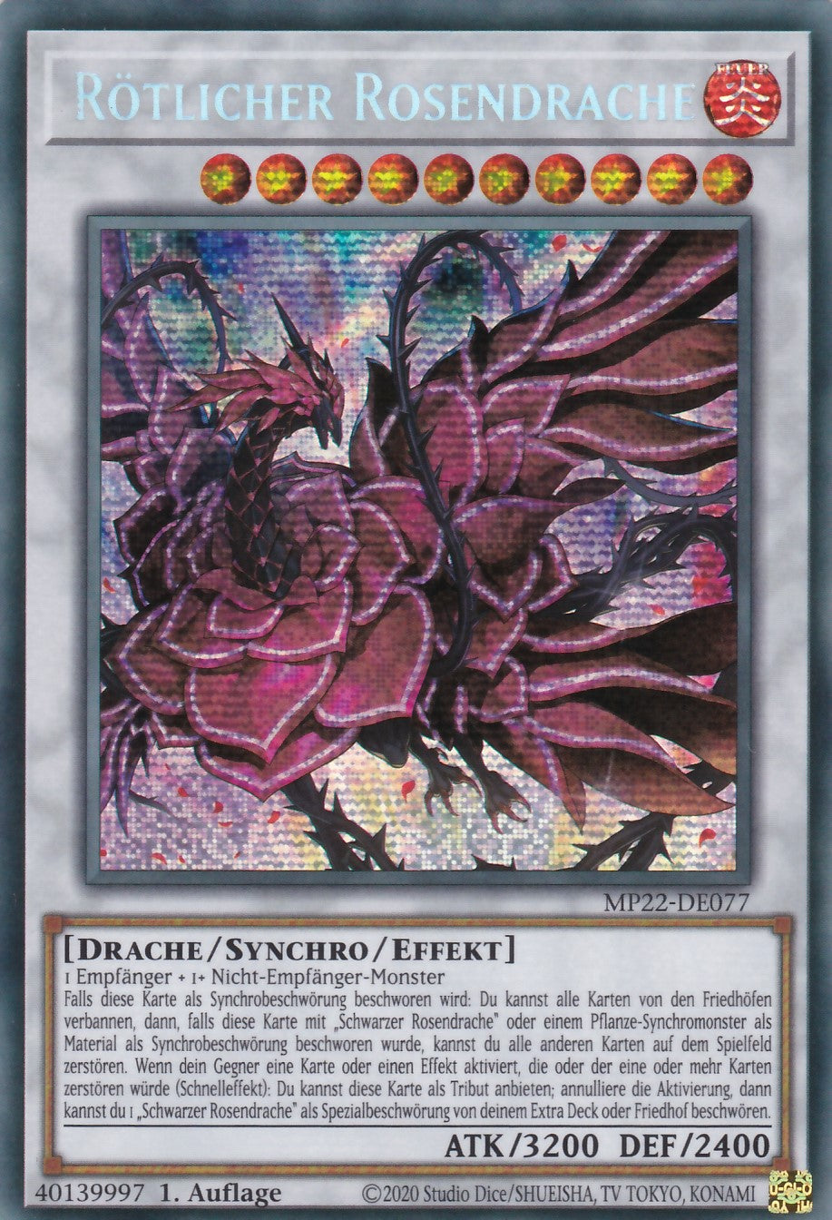 Rötlicher Rosendrache - MP22-DE077 - Secret Rare - Deutsch - 1. Auflage - 2022 Tin of the Pharaoh's Gods