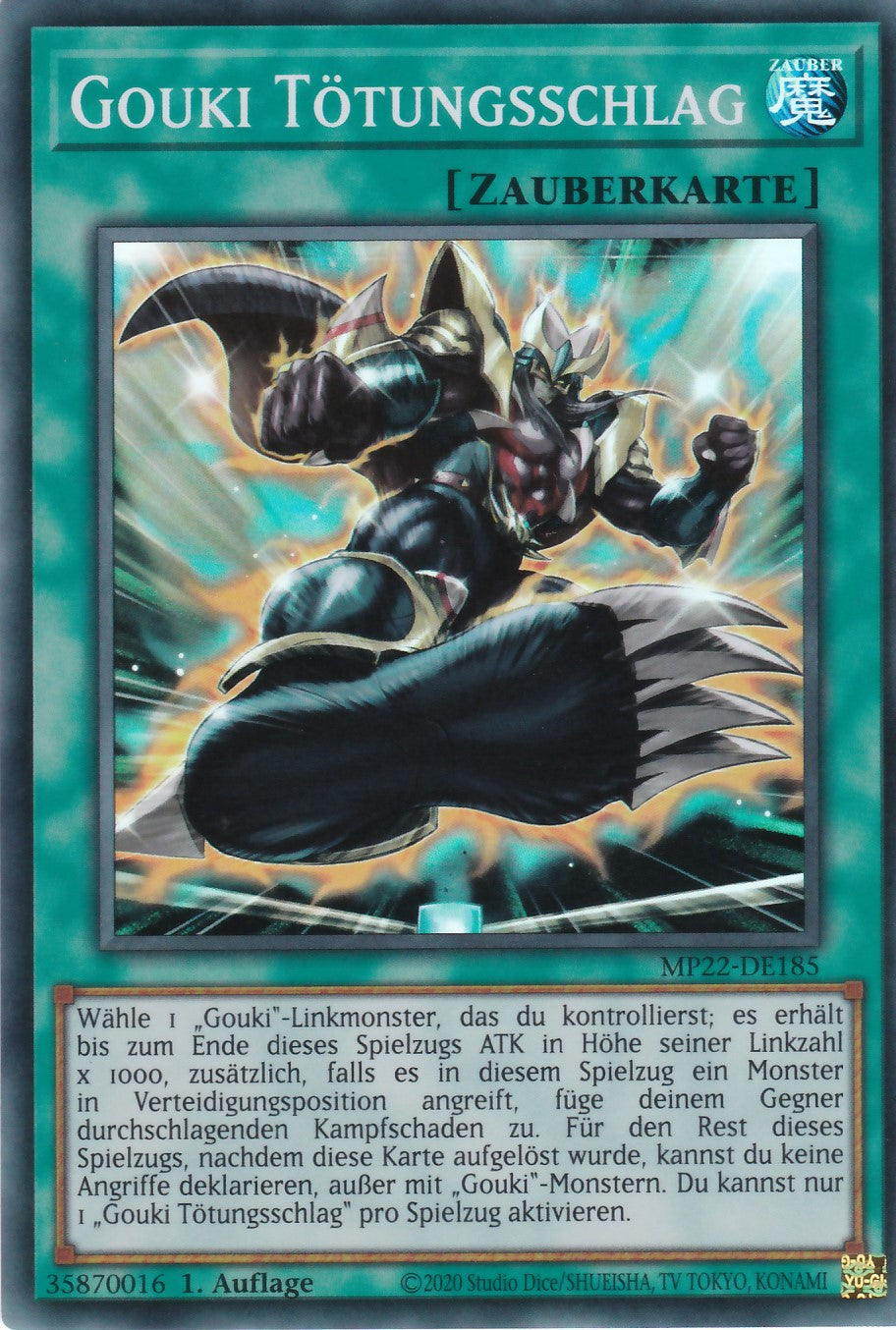 Gouki Tötungsschlag - MP22-DE185 - Super Rare - Deutsch - 1. Auflage - 2022 Tin of the Pharaoh's Gods