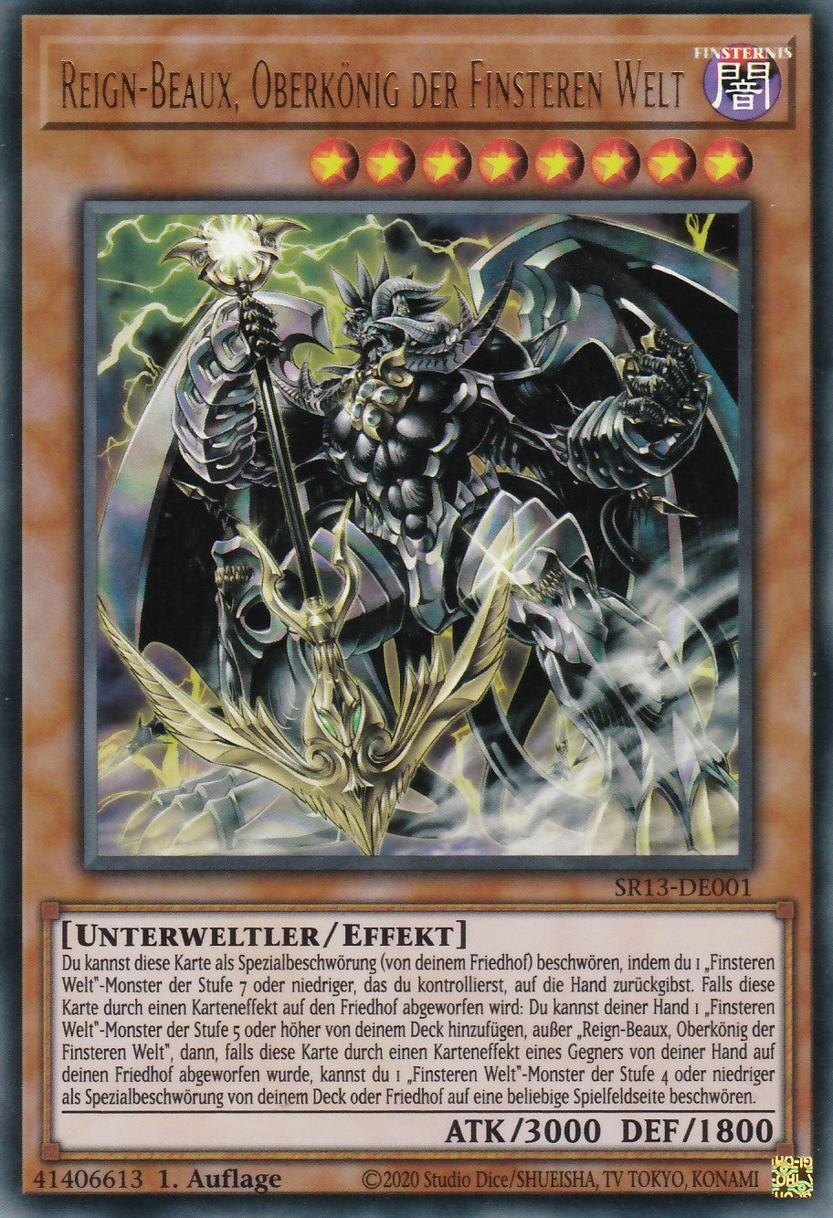SR13-DE001 - Reign-Beaux, Oberkönig der Finsteren Welt - Ultra Rare - 1. Auflage - Deutsch - Structure Deck: Dark World