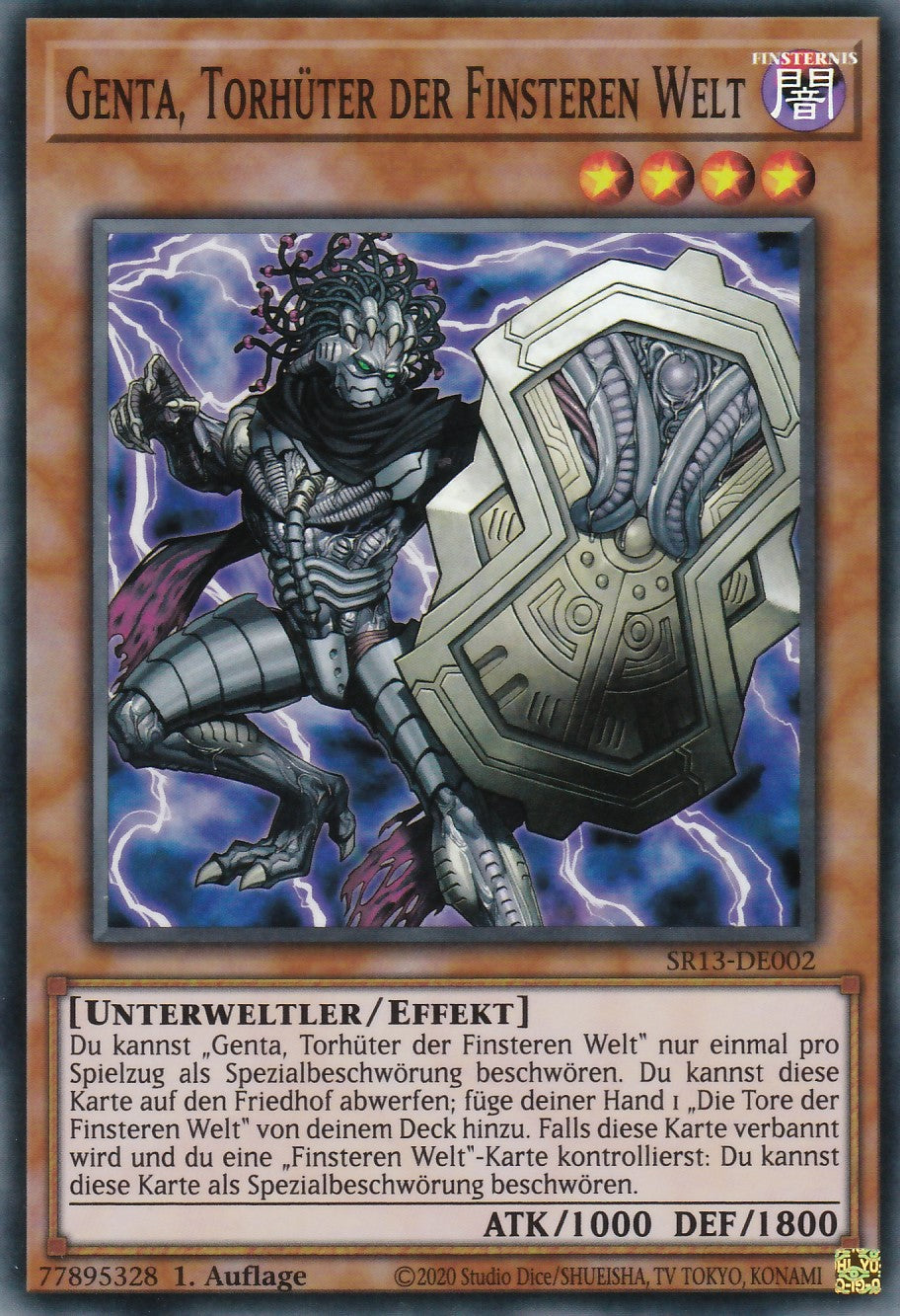 SR13-DE002 - Genta, Torhüter der Finsteren Welt - Super Rare - 1. Auflage - Deutsch - Structure Deck: Dark World