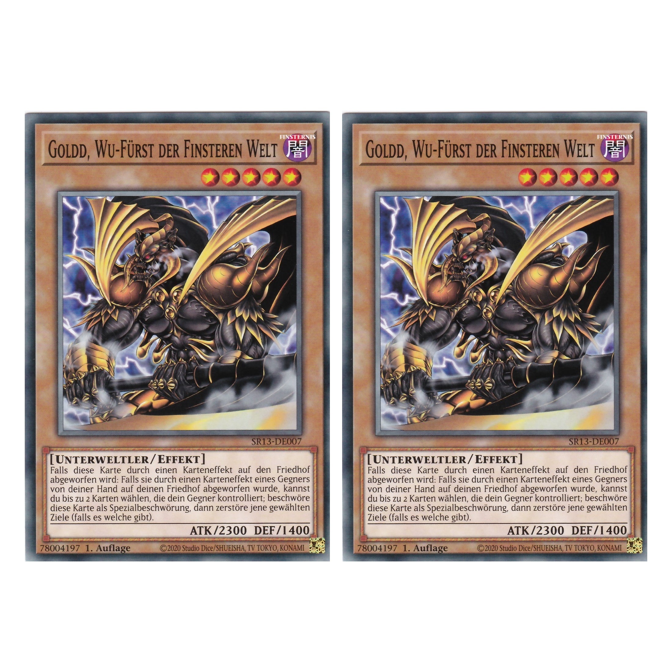 Goldd, Wu-Fürst der Finsteren Welt - SR13-DE007 - Common - Deutsch - 1. Auflage - Structure Deck: Dark World - Yu-Gi-Oh! - Duo Set (2 Stück)