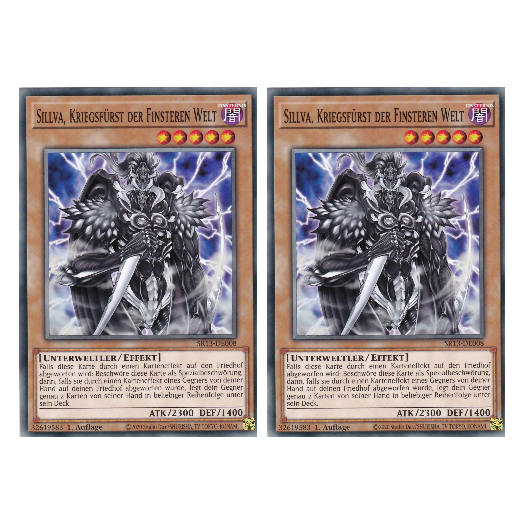Sillva, Kriegsfürst der Finsteren Welt - SR13-DE008 - Common - Deutsch - 1. Auflage - Structure Deck: Dark World - Yu-Gi-Oh! - Duo Set (2 Stück)