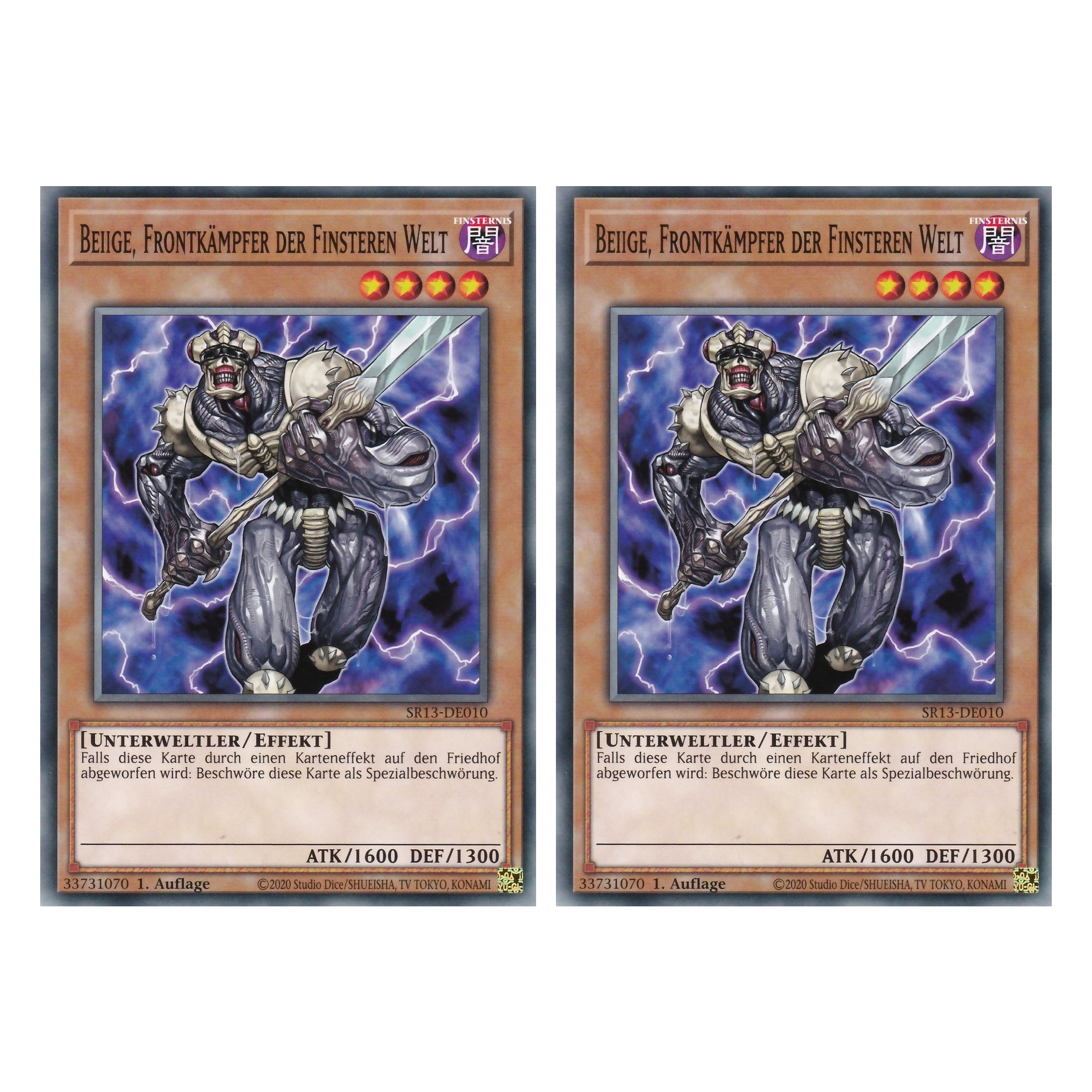 Beiige, Frontkämpfer der Finsteren Welt - SR13-DE010 - Common - Deutsch - 1. Auflage - Structure Deck: Dark World - Yu-Gi-Oh! - Duo Set (2 Stück)