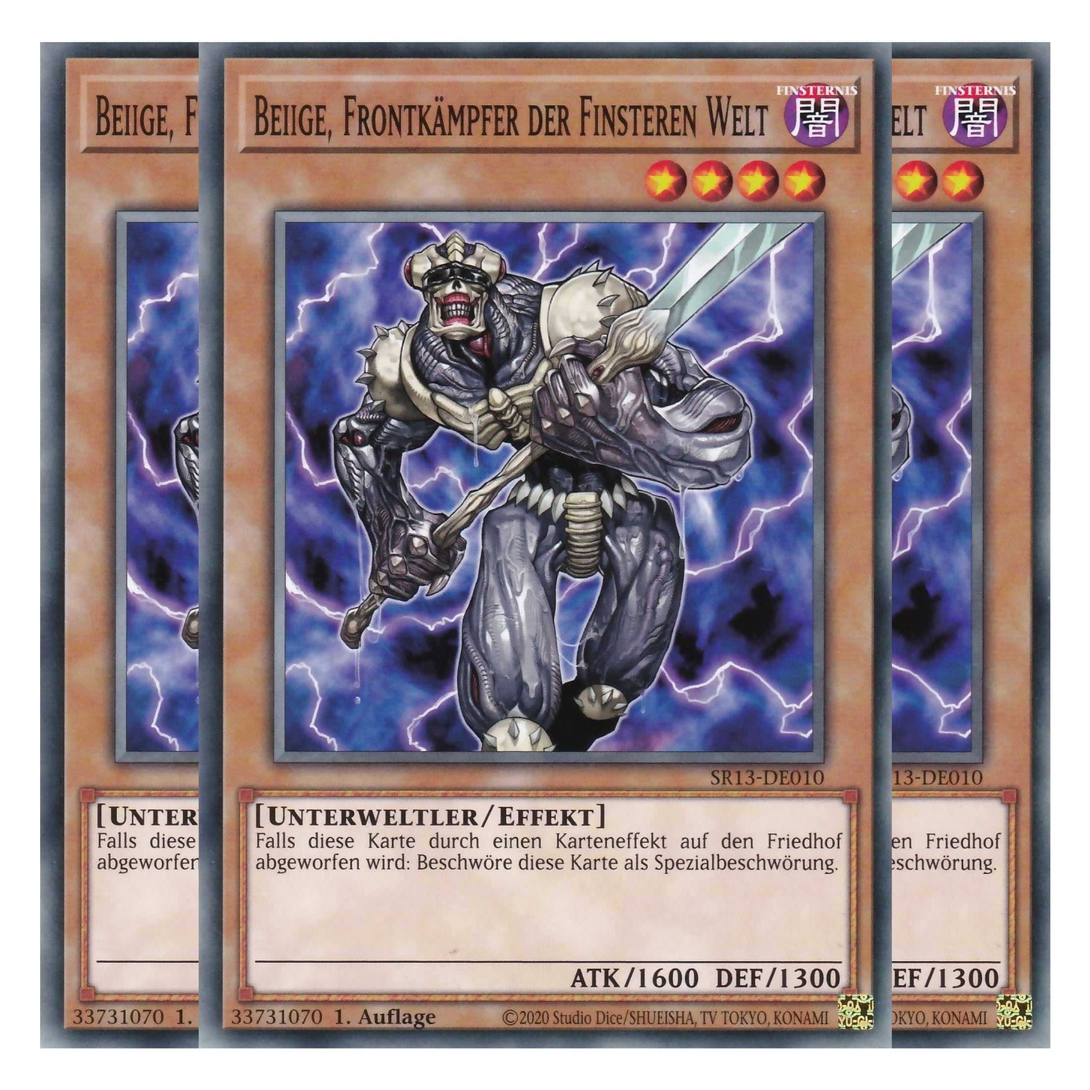 Beiige, Frontkämpfer der Finsteren Welt - SR13-DE010 - Common - Deutsch - 1. Auflage - Structure Deck: Dark World - Yu-Gi-Oh! - Playset (3 Kopien)