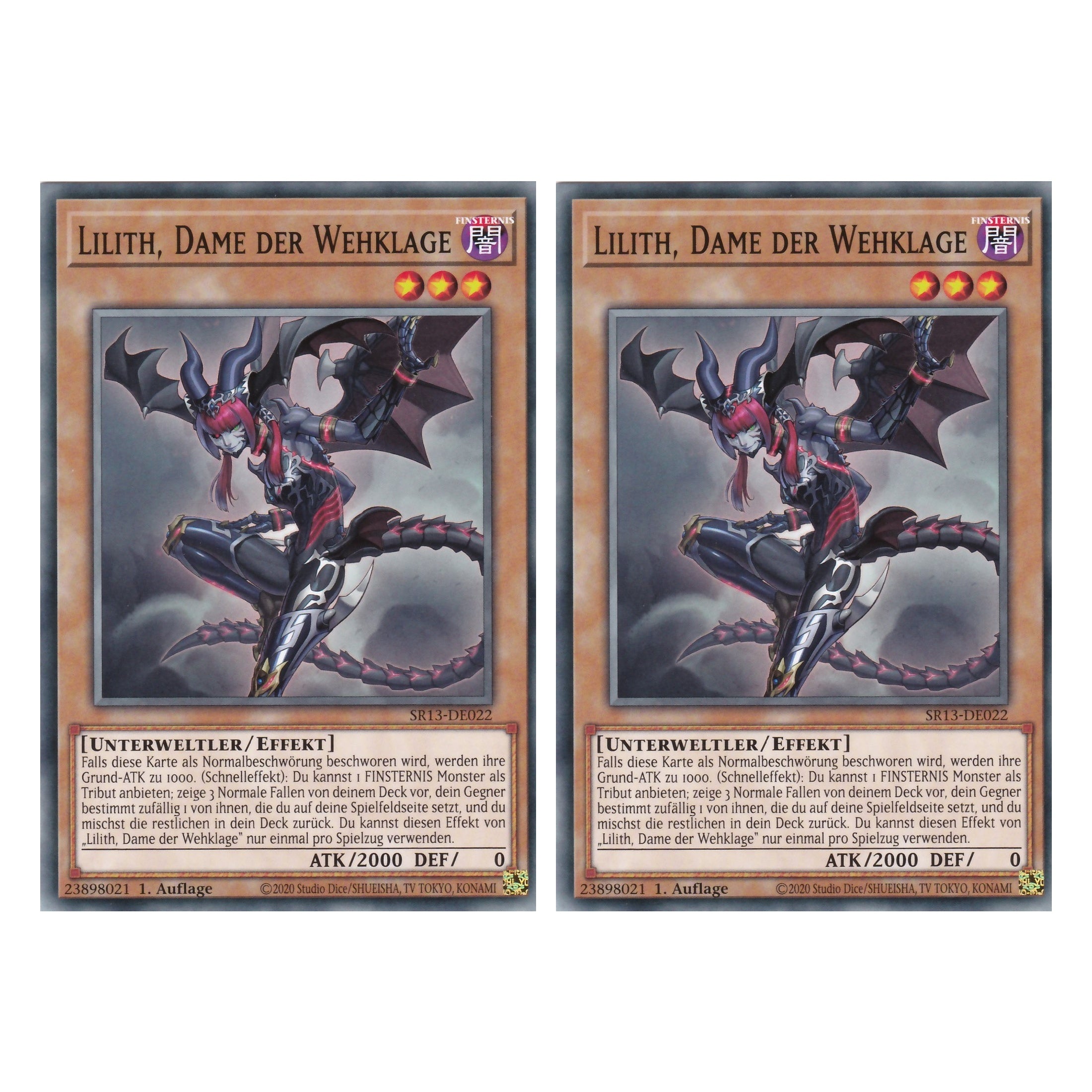 Lilith, Dame der Wehklage - SR13-DE022 - Common - Deutsch - 1. Auflage - Structure Deck: Dark World - Yu-Gi-Oh! - Duo Set (2 Stück)