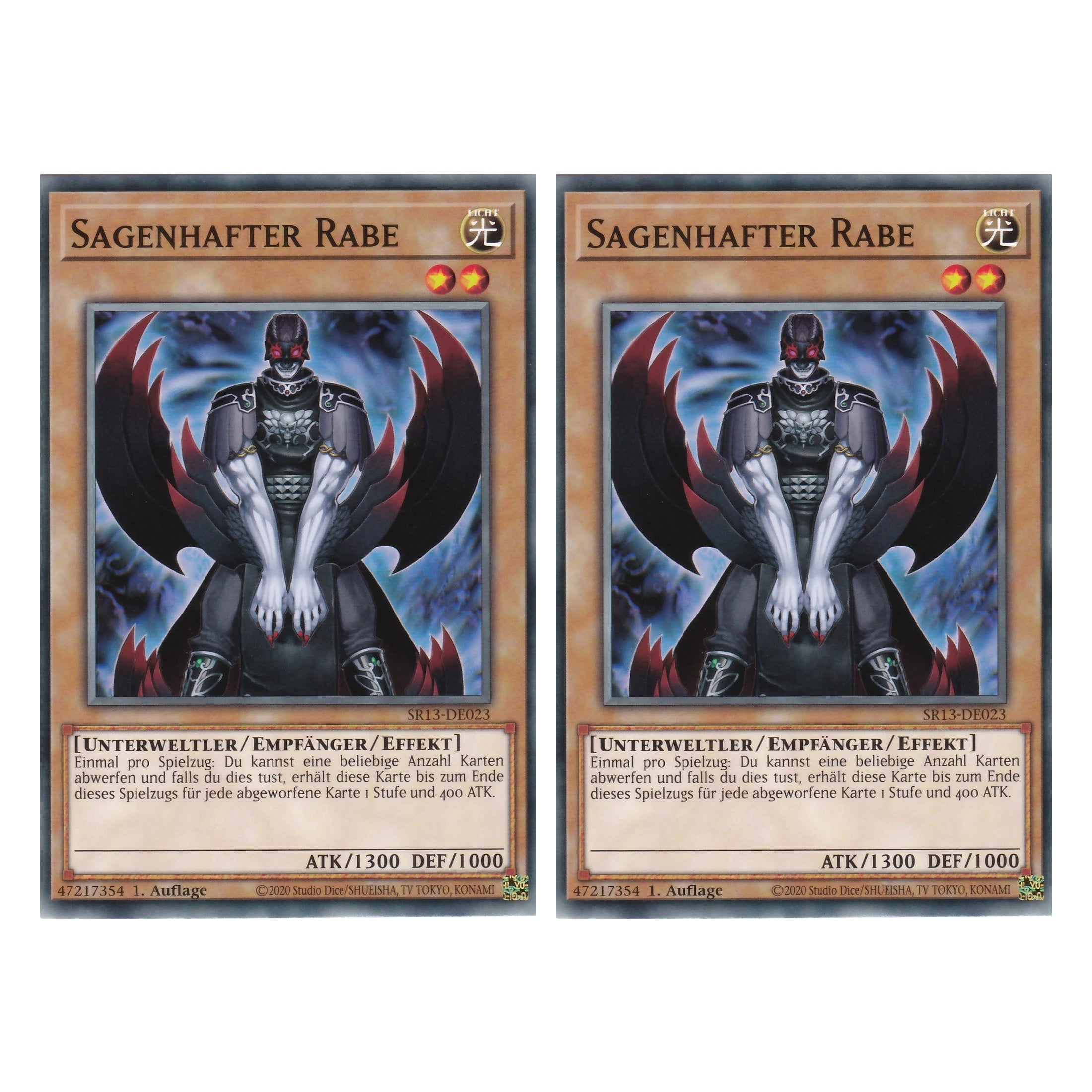Sagenhafter Rabe - SR13-DE023 - Common - Deutsch - 1. Auflage - Structure Deck: Dark World - Yu-Gi-Oh! - Duo Set (2 Stück)