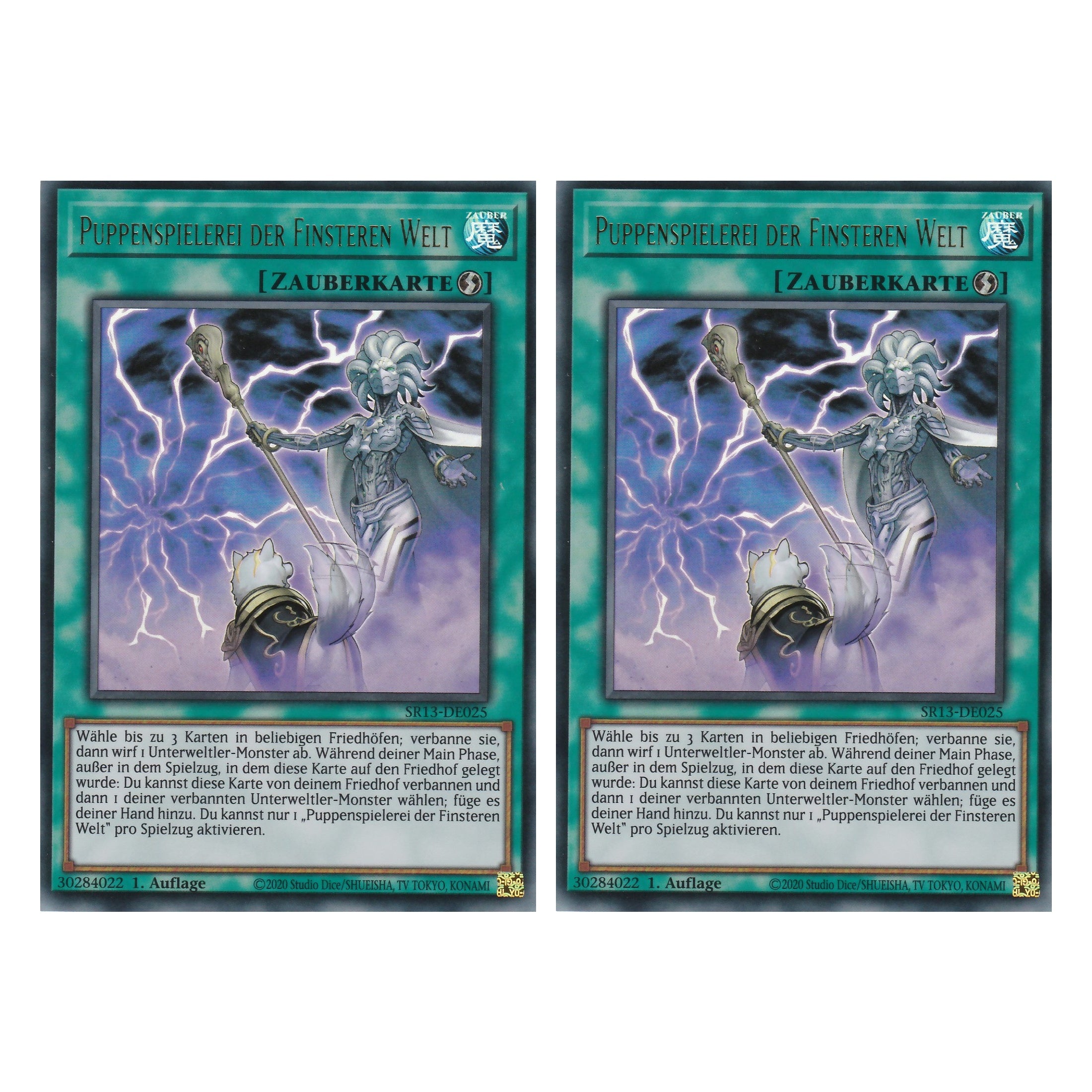 Puppenspielerei der Finsteren Welt - SR13-DE025 - Ultra Rare - Deutsch - 1. Auflage - Structure Deck: Dark World - Yu-Gi-Oh! - Duo Set (2 Stück)