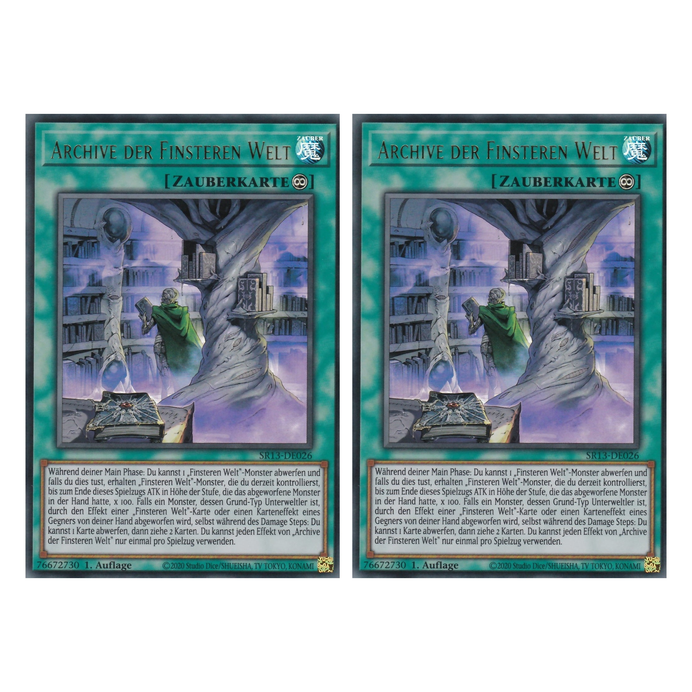 Archive der Finsteren Welt - SR13-DE026 - Ultra Rare - Deutsch - 1. Auflage - Structure Deck: Dark World - Yu-Gi-Oh! - Duo Set (2 Stück)