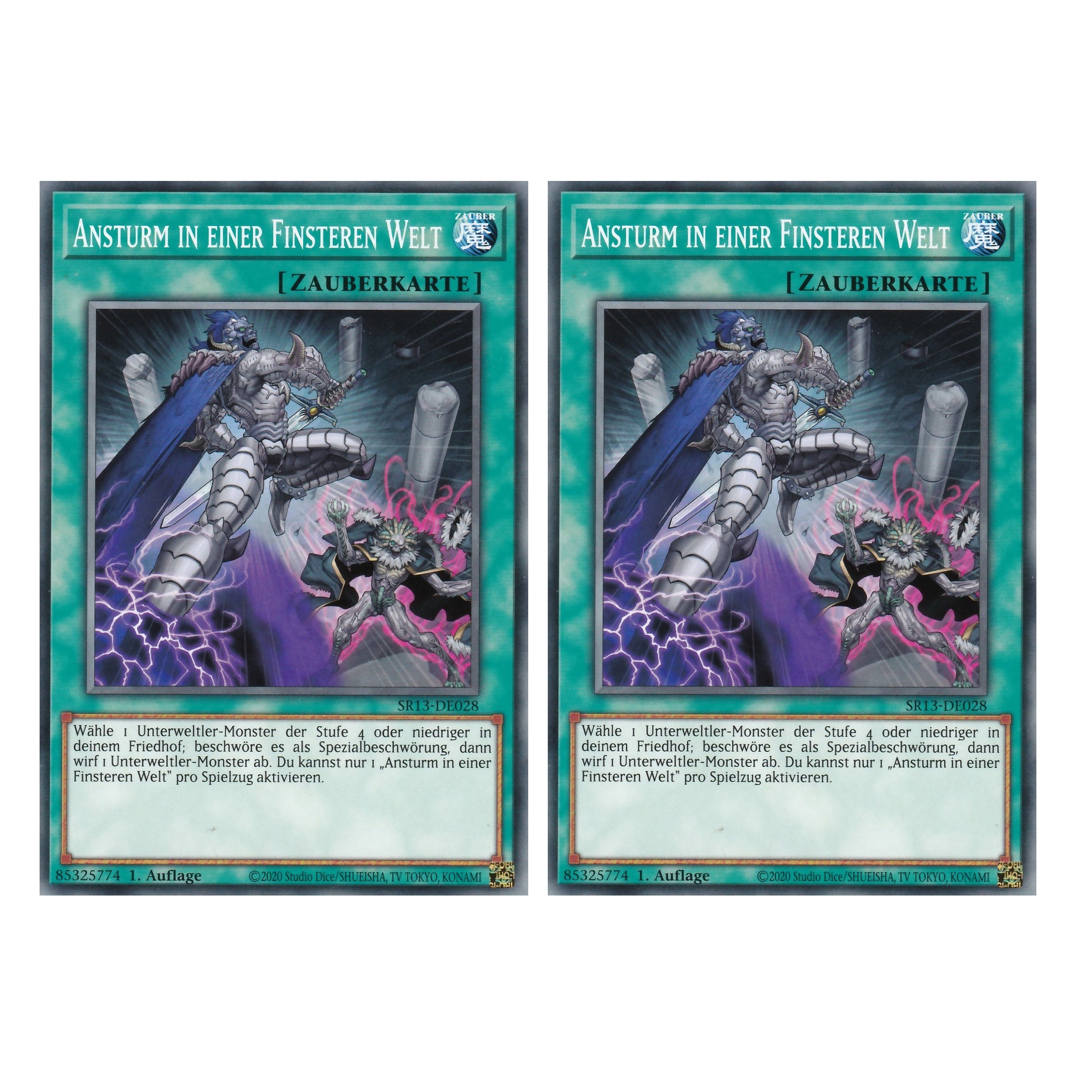 Ansturm in einer Finsteren Welt - SR13-DE028 - Common - Deutsch - 1. Auflage - Structure Deck: Dark World - Yu-Gi-Oh! - Duo Set (2 Stück)
