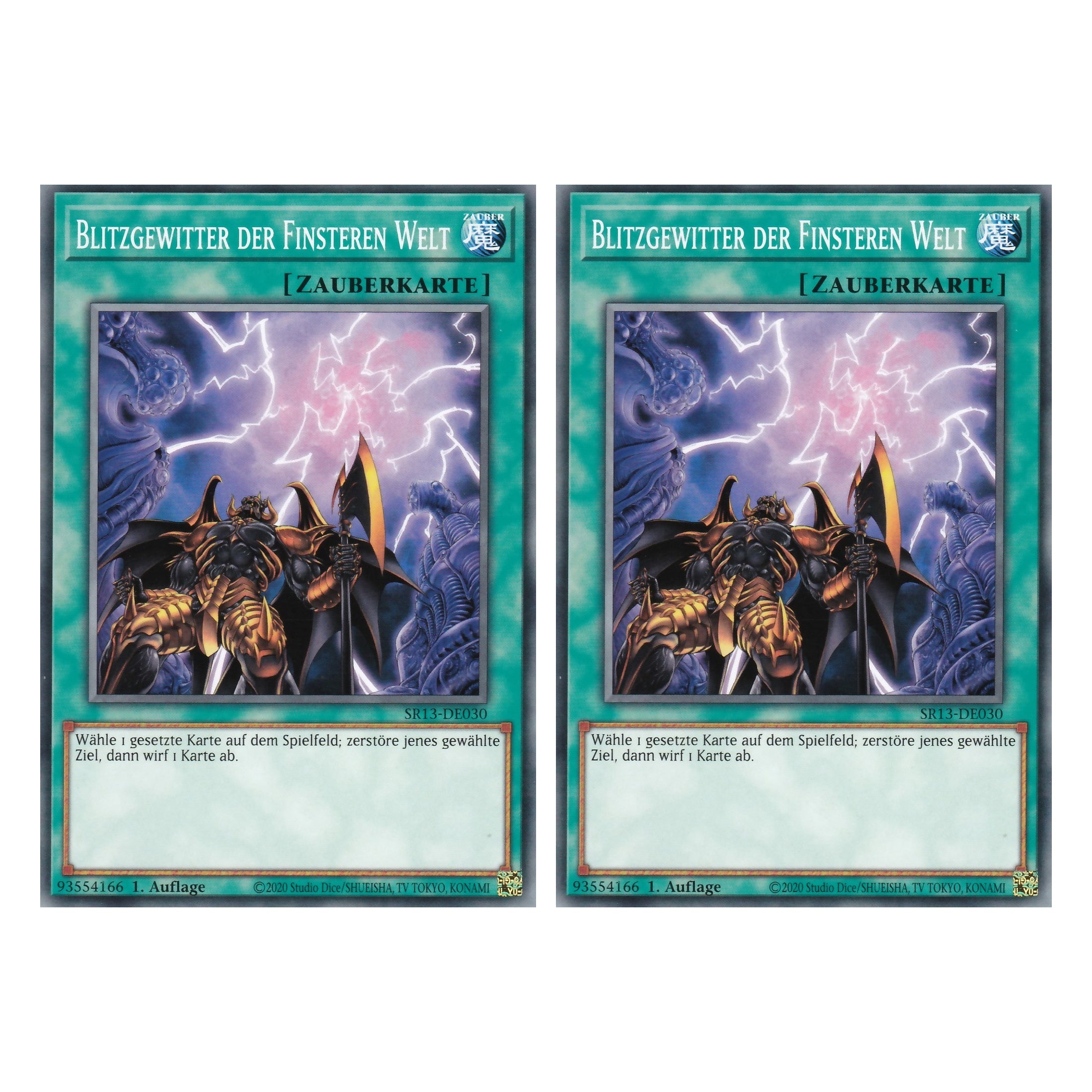 Blitzgewitter der Finsteren Welt - SR13-DE030 - Common - Deutsch - 1. Auflage - Structure Deck: Dark World - Yu-Gi-Oh! - Duo Set (2 Stück)