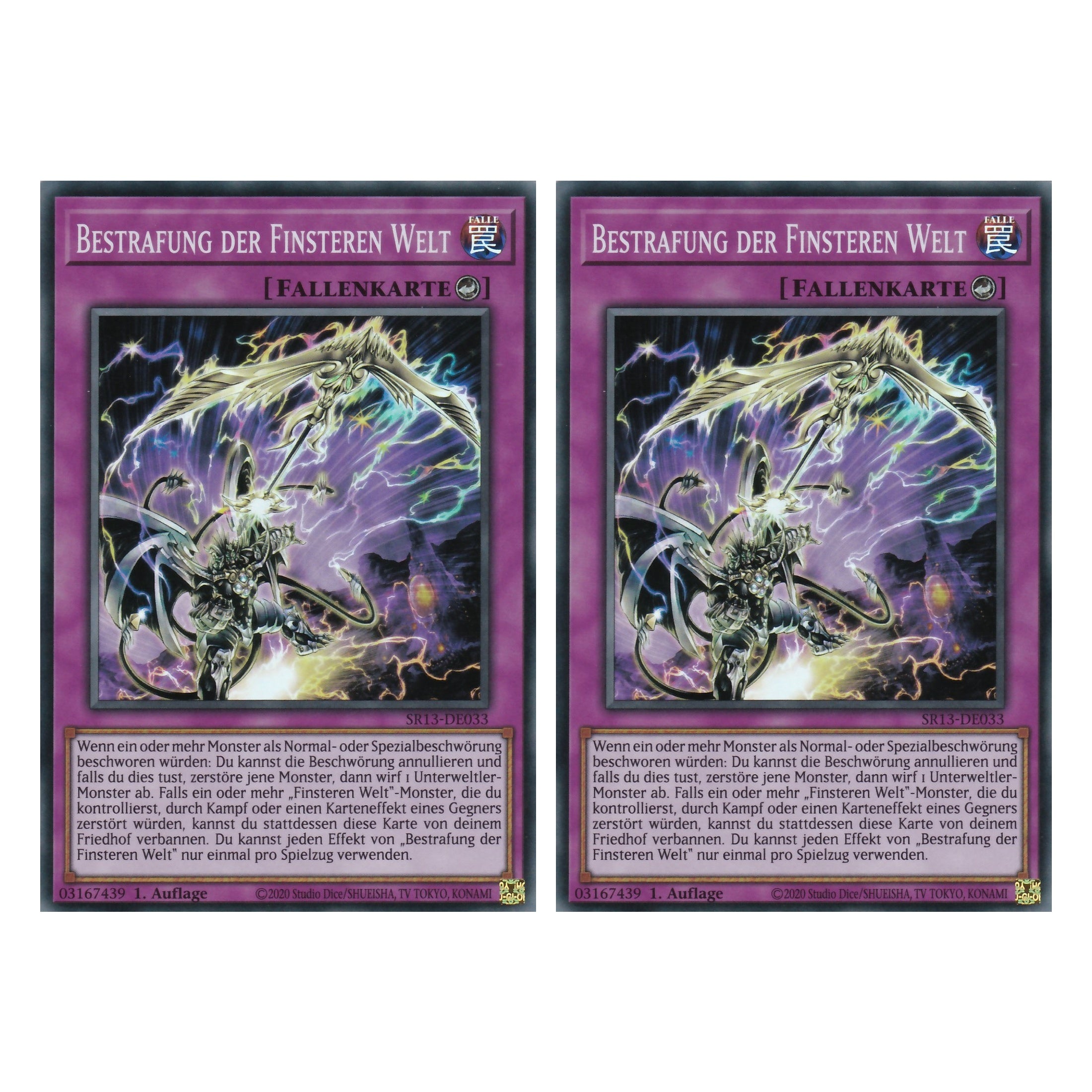 Bestrafung der Finsteren Welt - SR13-DE033 - Super Rare - Deutsch - 1. Auflage - Structure Deck: Dark World - Yu-Gi-Oh! - Duo Set (2 Stück)