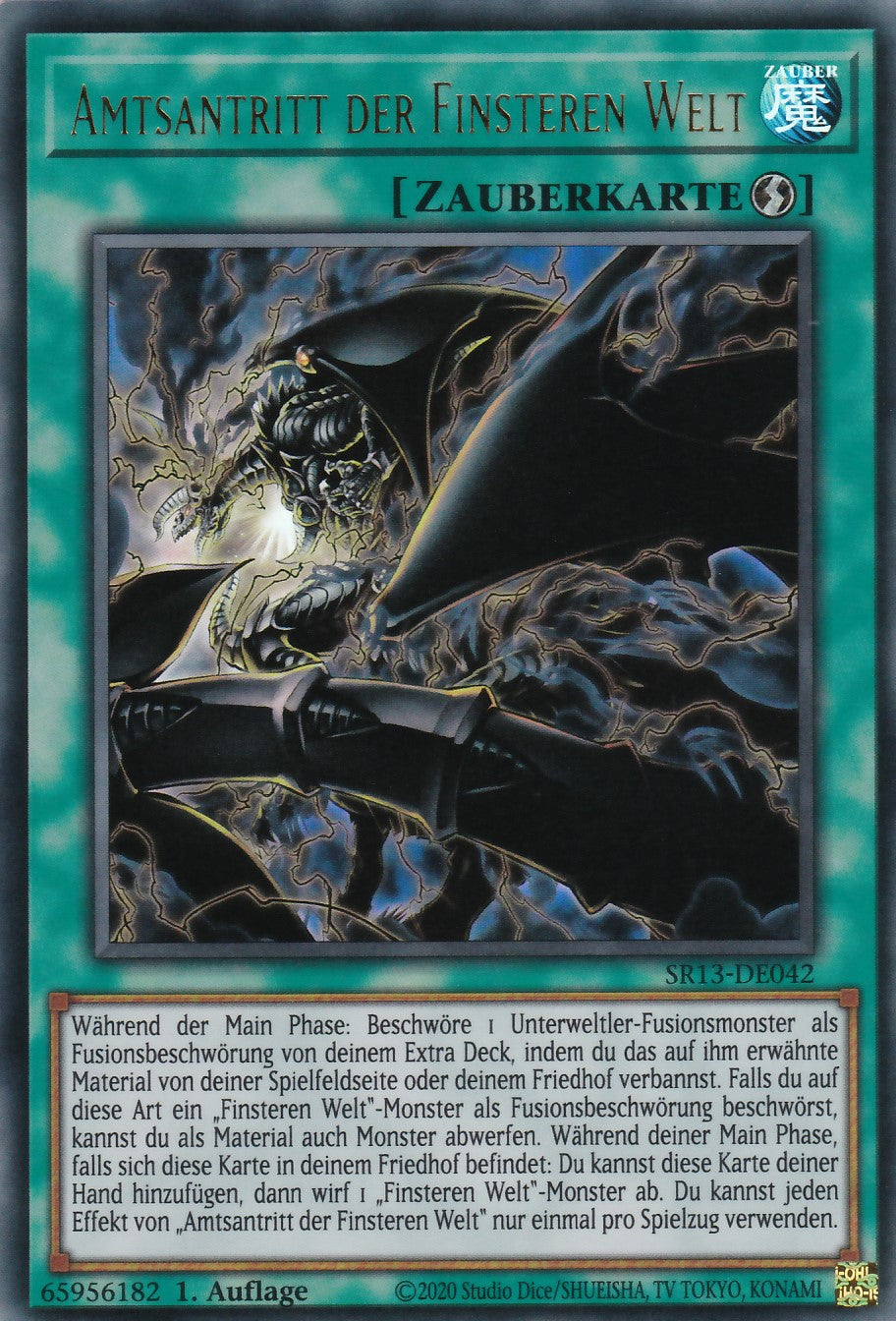 SR13-DE042 - Amtsantritt der Finsteren Welt - Ultra Rare - 1. Auflage - Deutsch - Structure Deck: Dark World