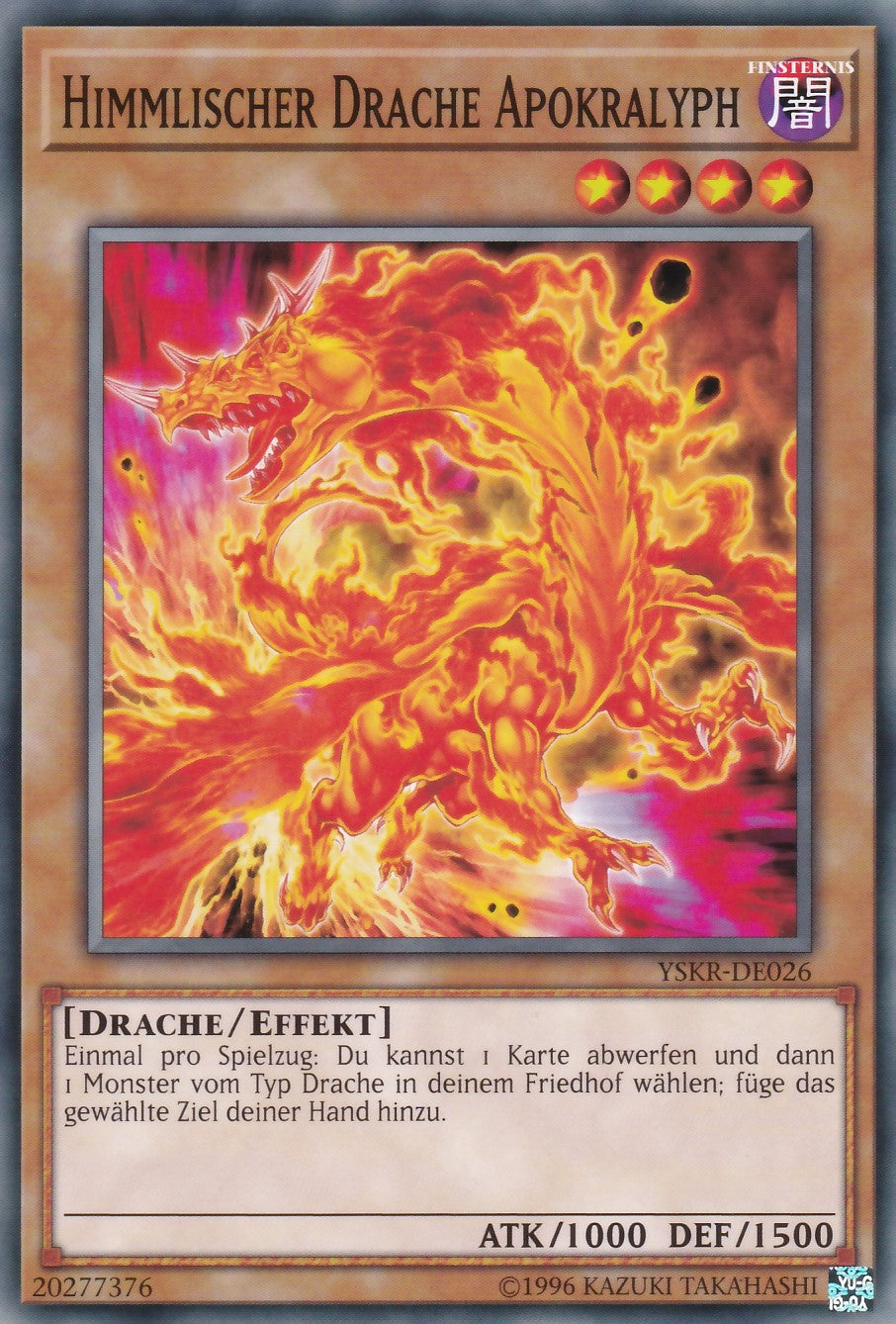 YSKR-DE026 - Himmlischer Drache Apokralyph - Common - 2. Auflage - Deutsch - Starter Deck: Kaiba Reloaded