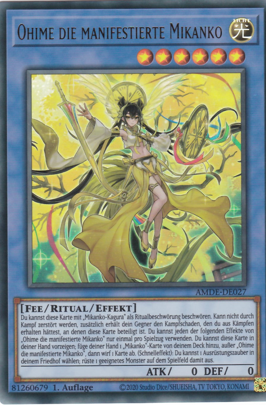Ohime die manifestierte Mikanko - AMDE-DE027 - Ultra Rare - Deutsch - 1. Auflage - Amazing Defenders