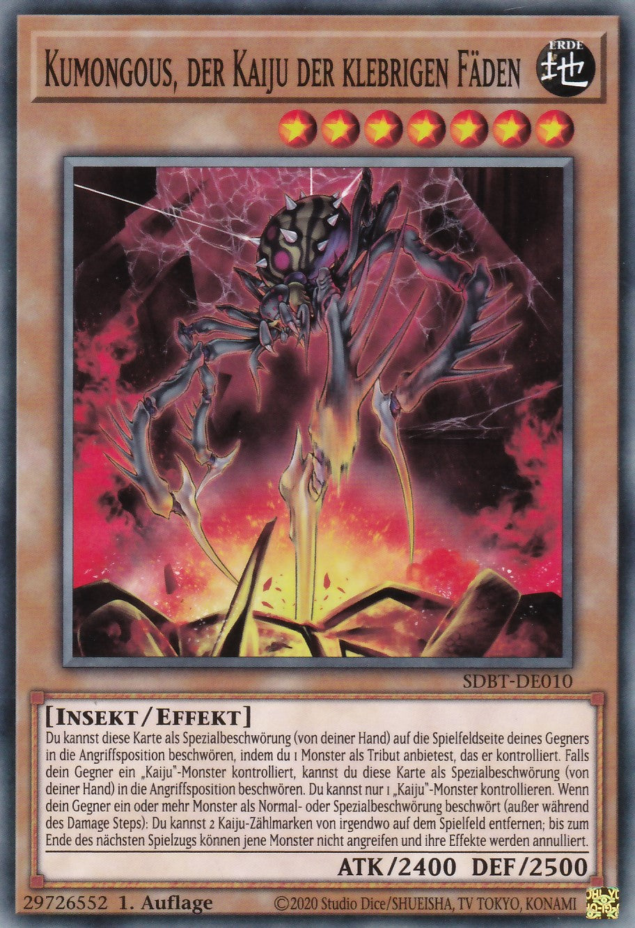 Kumongous, der Kaiju der klebrigen Fäden - SDBT-DE010 - Common - Deutsch - 1. Auflage - Structure Deck: Beware of Traptrix