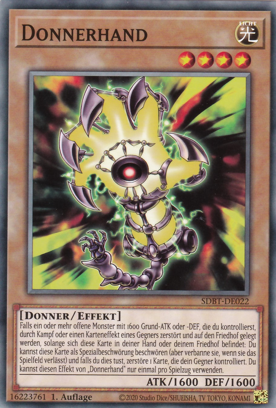 Donnerhand - SDBT-DE022 - Common - Deutsch - 1. Auflage - Structure Deck: Beware of Traptrix