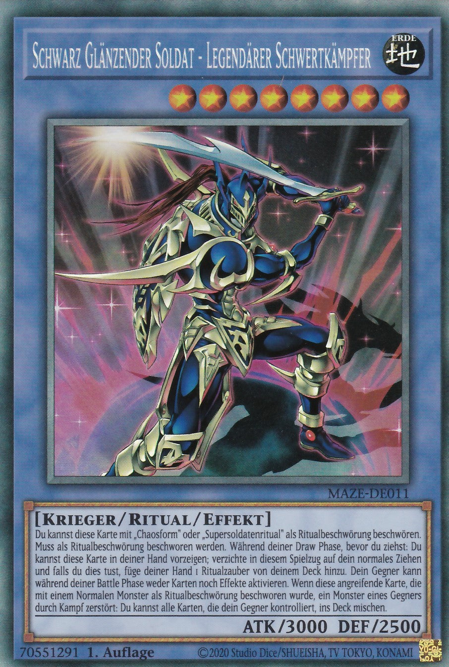 MAZE-DE011 - Schwarz Glänzender Soldat - Legendärer Schwertkämpfer - Collectors Rare - Deutsch - Maze of Memories - 1. Auflage
