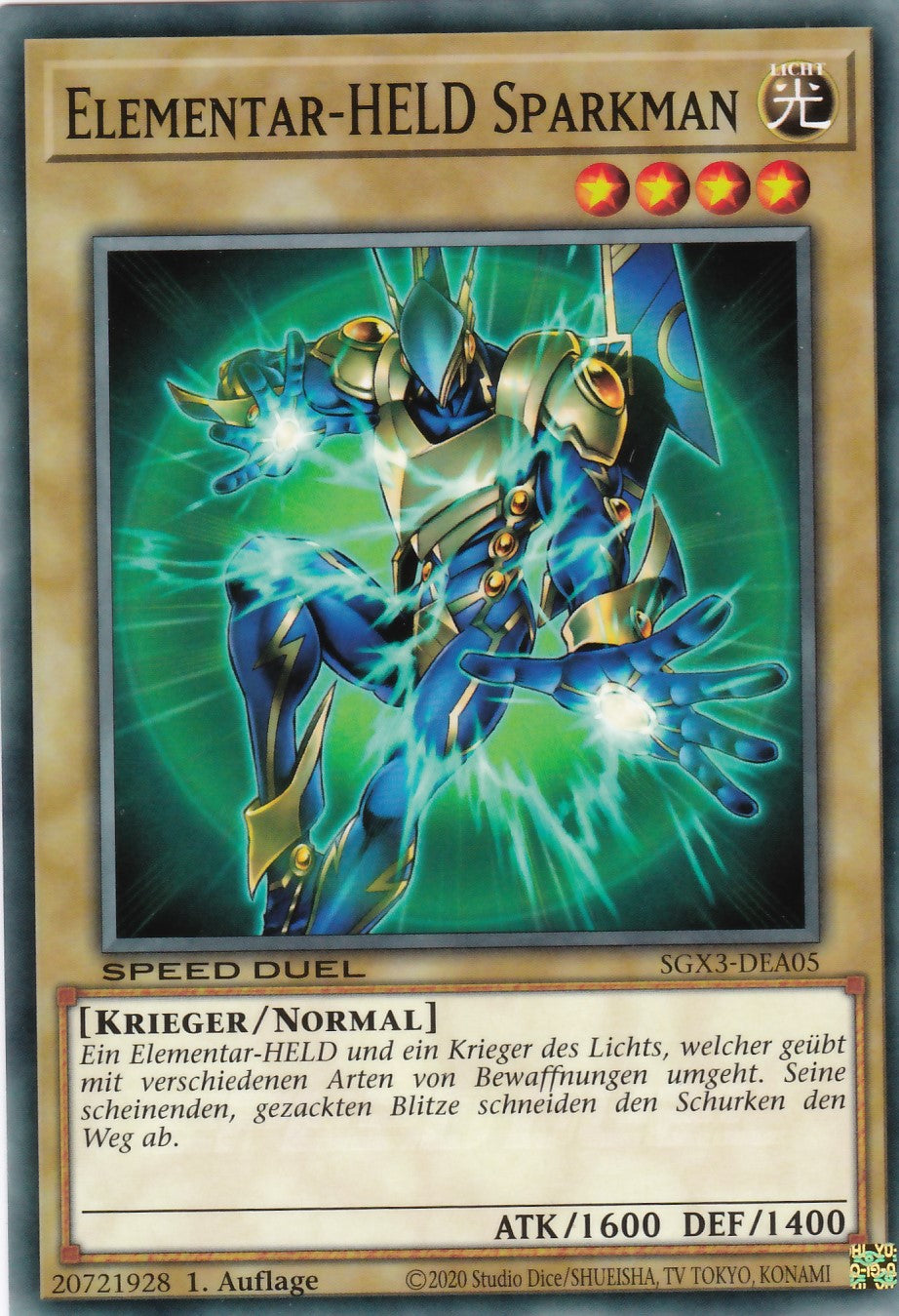 Elementar-HELD Sparkman - SGX3-DEA05 - Common - 1. Auflage - Deutsch - Speed Duel GX: Duelists of Shadows