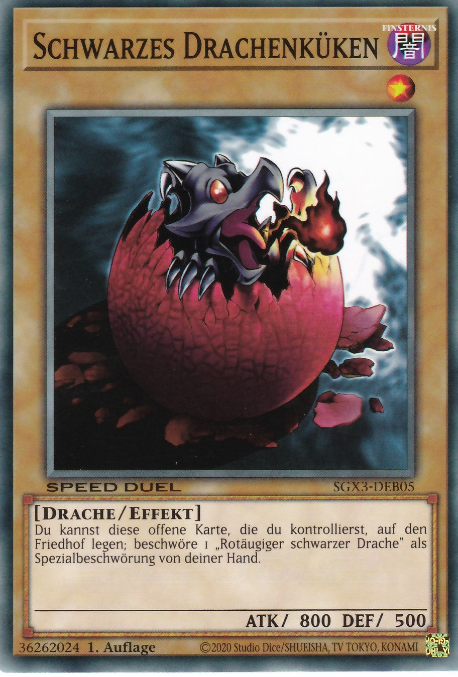 Schwarzes Drachenküken - SGX3-DEB05 - Common - 1. Auflage - Deutsch - Speed Duel GX: Duelists of Shadows